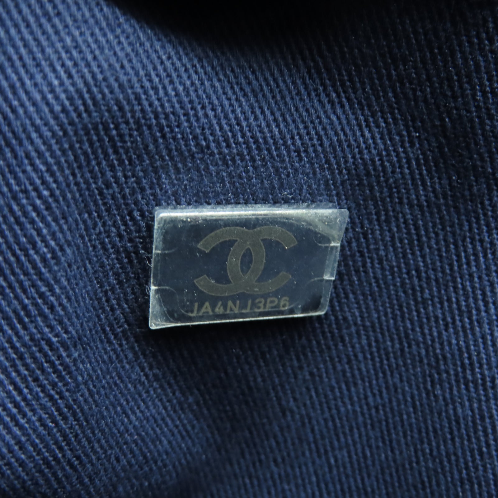 CHANEL 帆布Tote Bag銀扣手挽袋深藍色