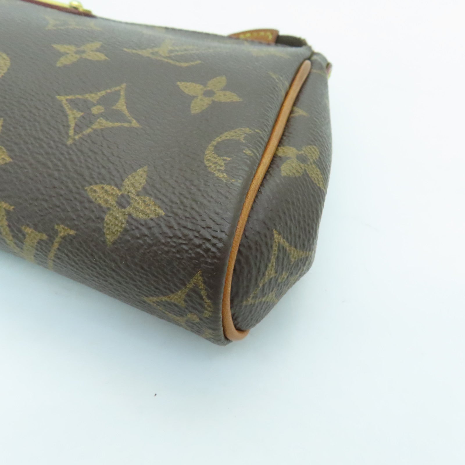 LOUIS VUITTON Monogram Eva Gold Buckle Handle Shoulder Bag Brown