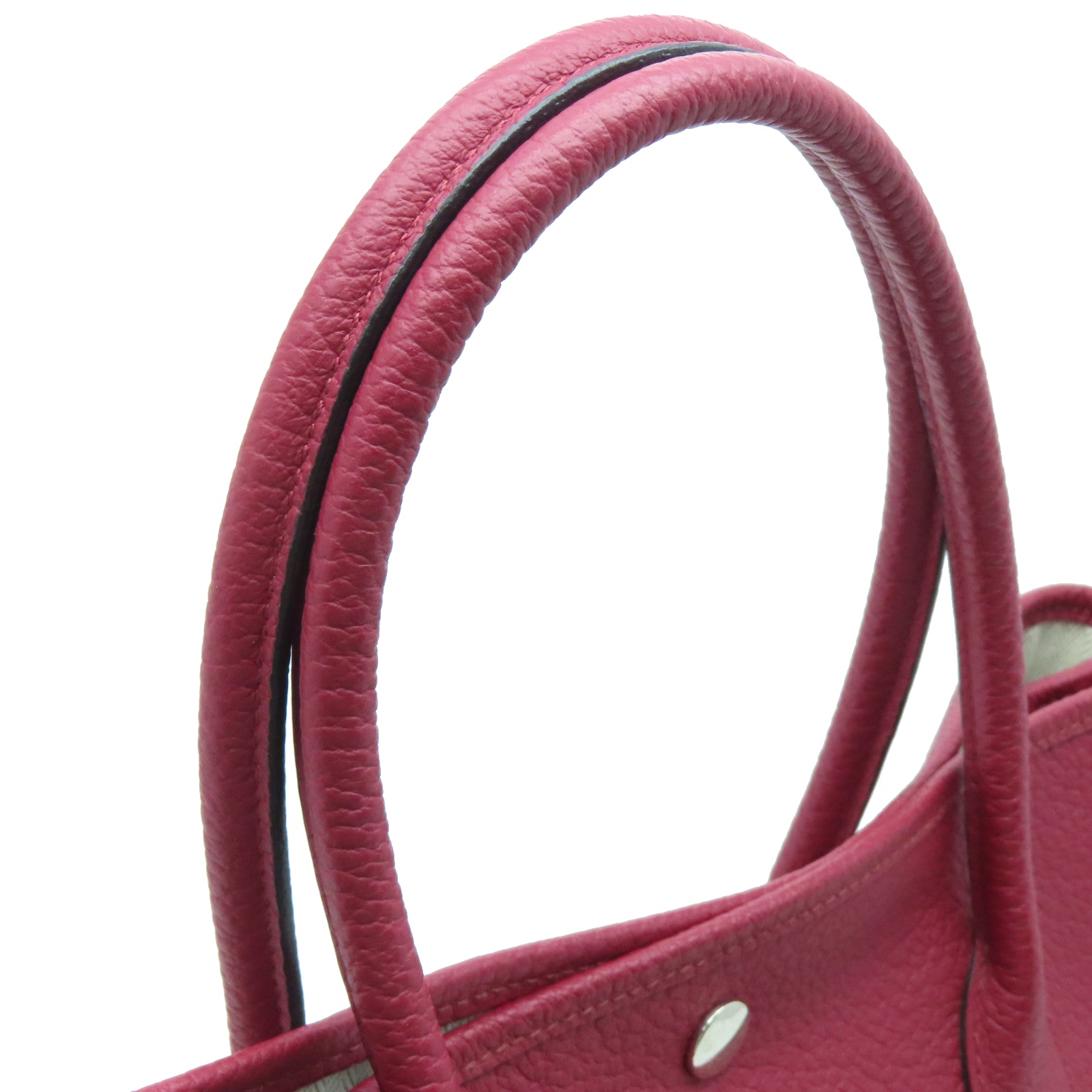 HERMES [Sharp Reduction Offer] Negonda Leather Garden Party PM Silver Buckle Shoulder Bag Red