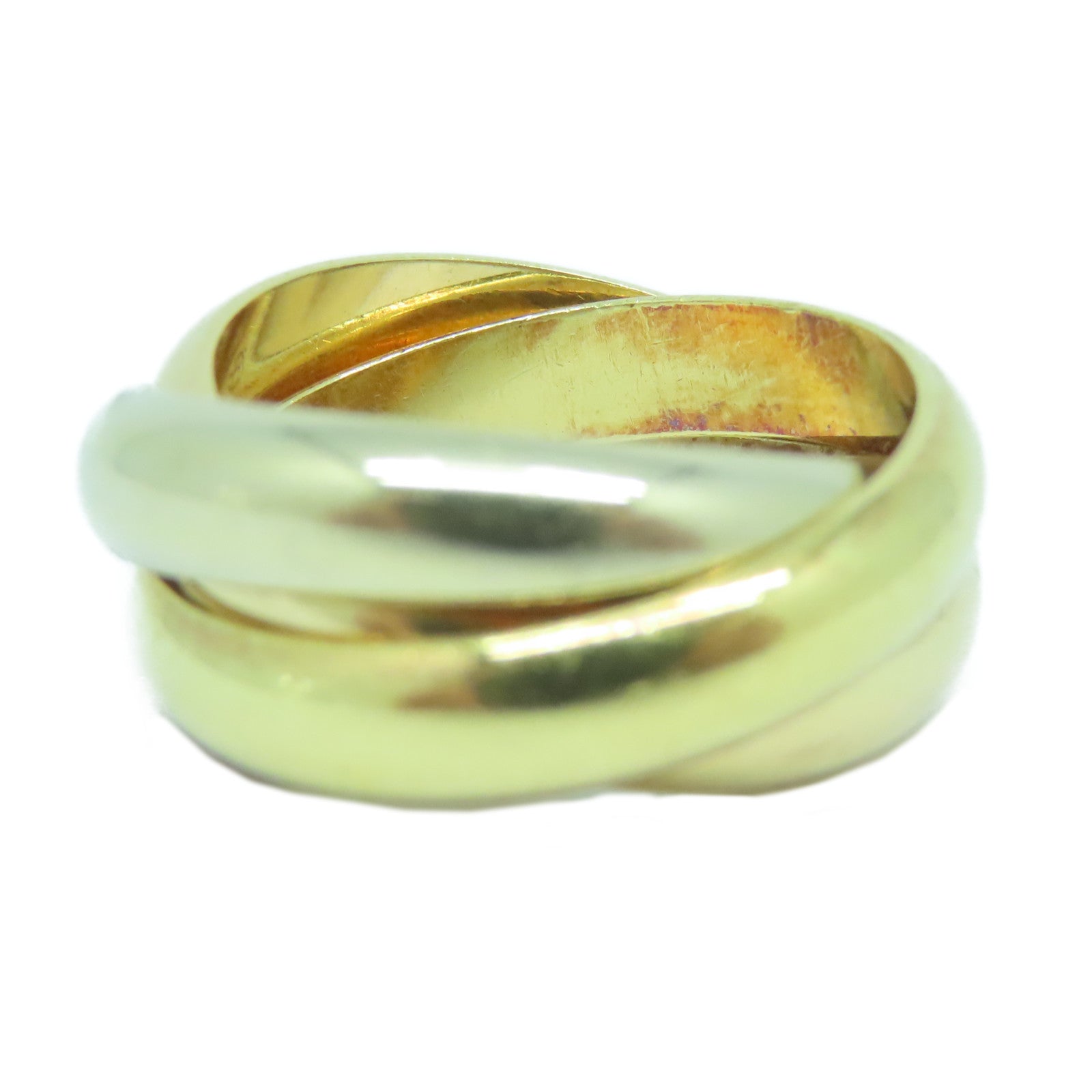 CARTIER 18K黃金/白金/玫瑰金Trinity戒指US#4.75/Cartier#49