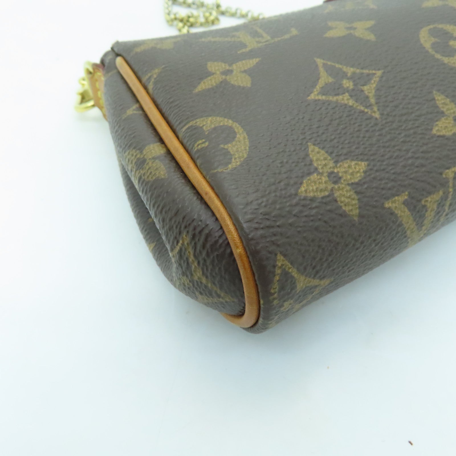 LOUIS VUITTON Monogram Eva Gold Buckle Handle Shoulder Bag Brown