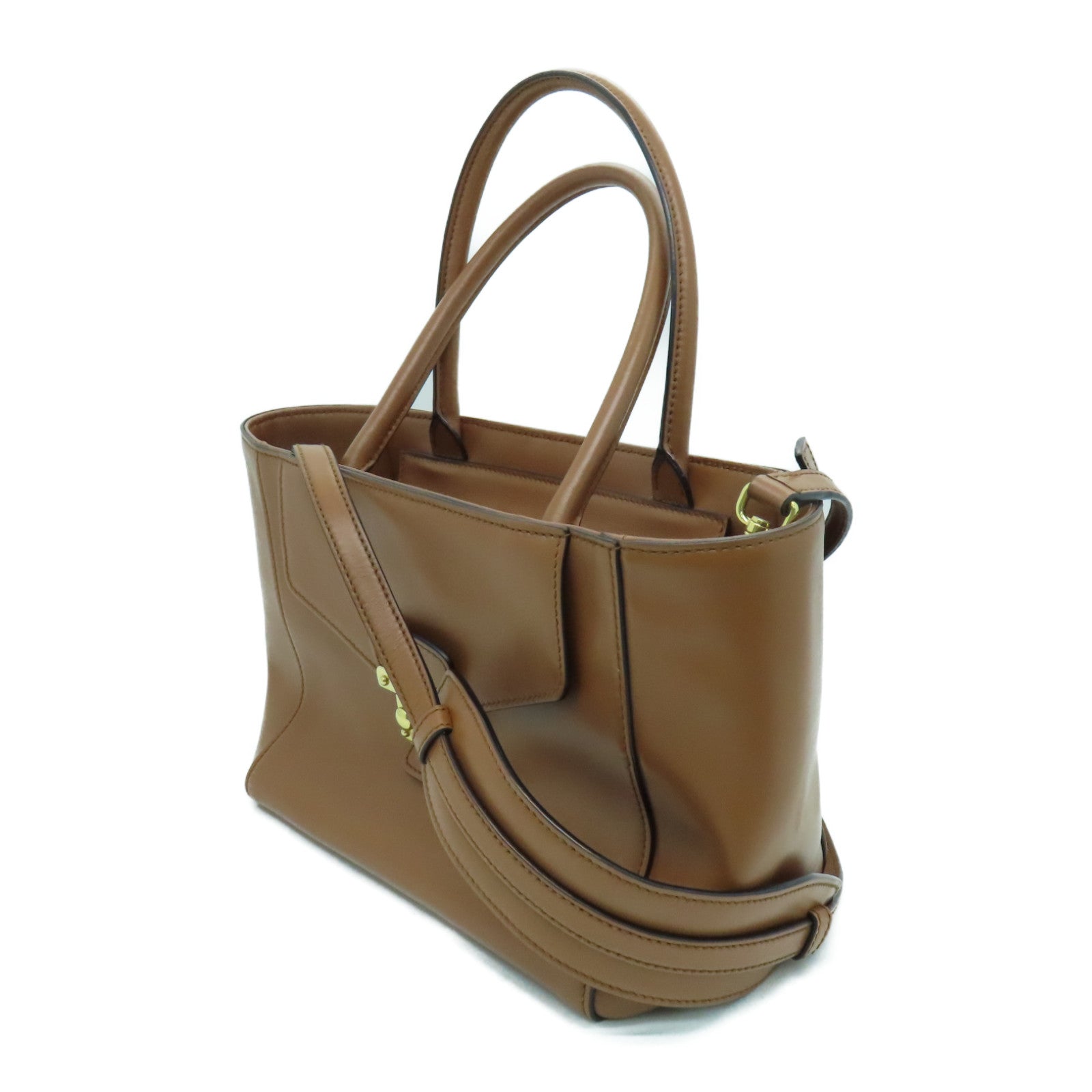 Miu Miu 牛皮皮革2way Shoulder Bag金扣手挽肩背两用袋啡色