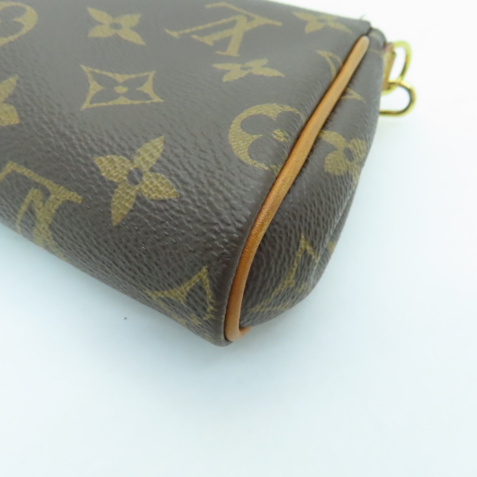 LOUIS VUITTON Monogram Eva Gold Buckle Handle Shoulder Bag Brown