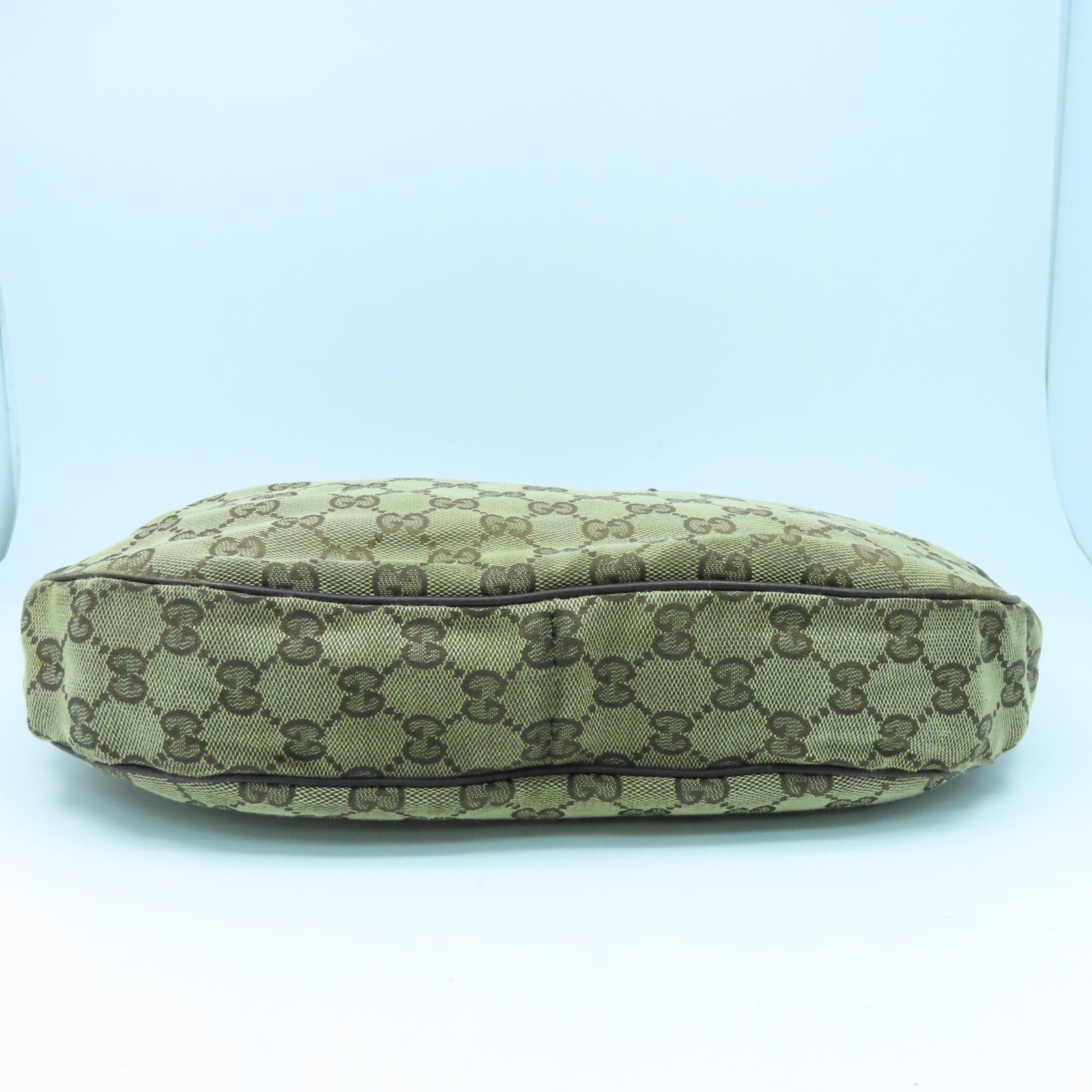 GUCCI 帆布Shoulder Bag銀扣肩背袋啡色