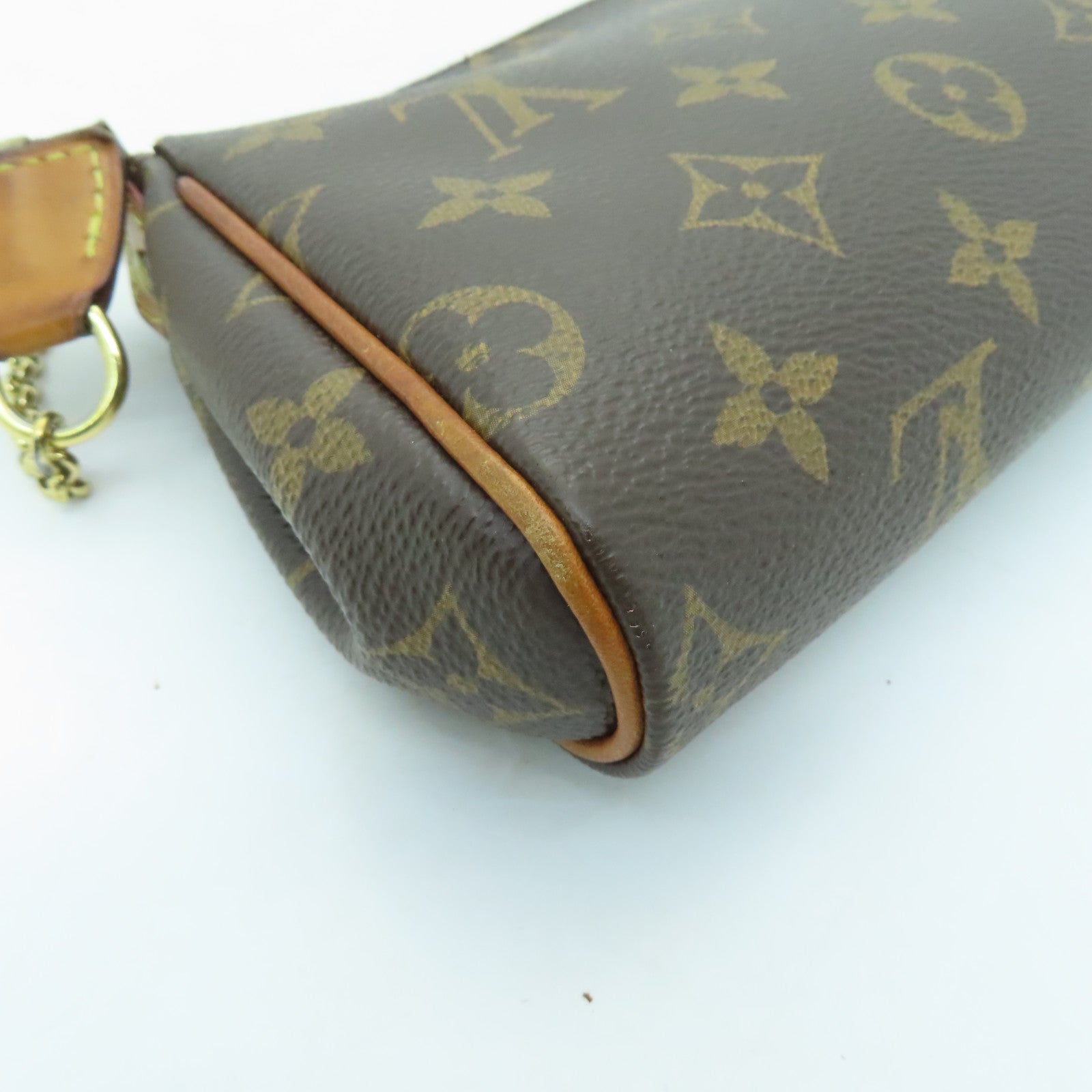 LOUIS VUITTON Monogram Eva Gold Buckle Handle Shoulder Bag Brown