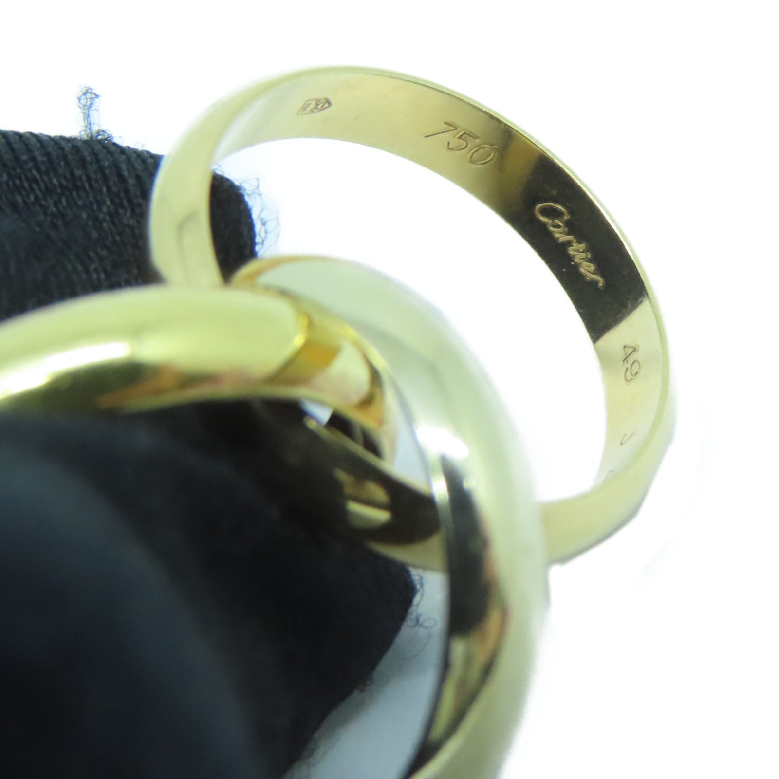 CARTIER 18K黃金/白金/玫瑰金Trinity戒指US#4.75/Cartier#49