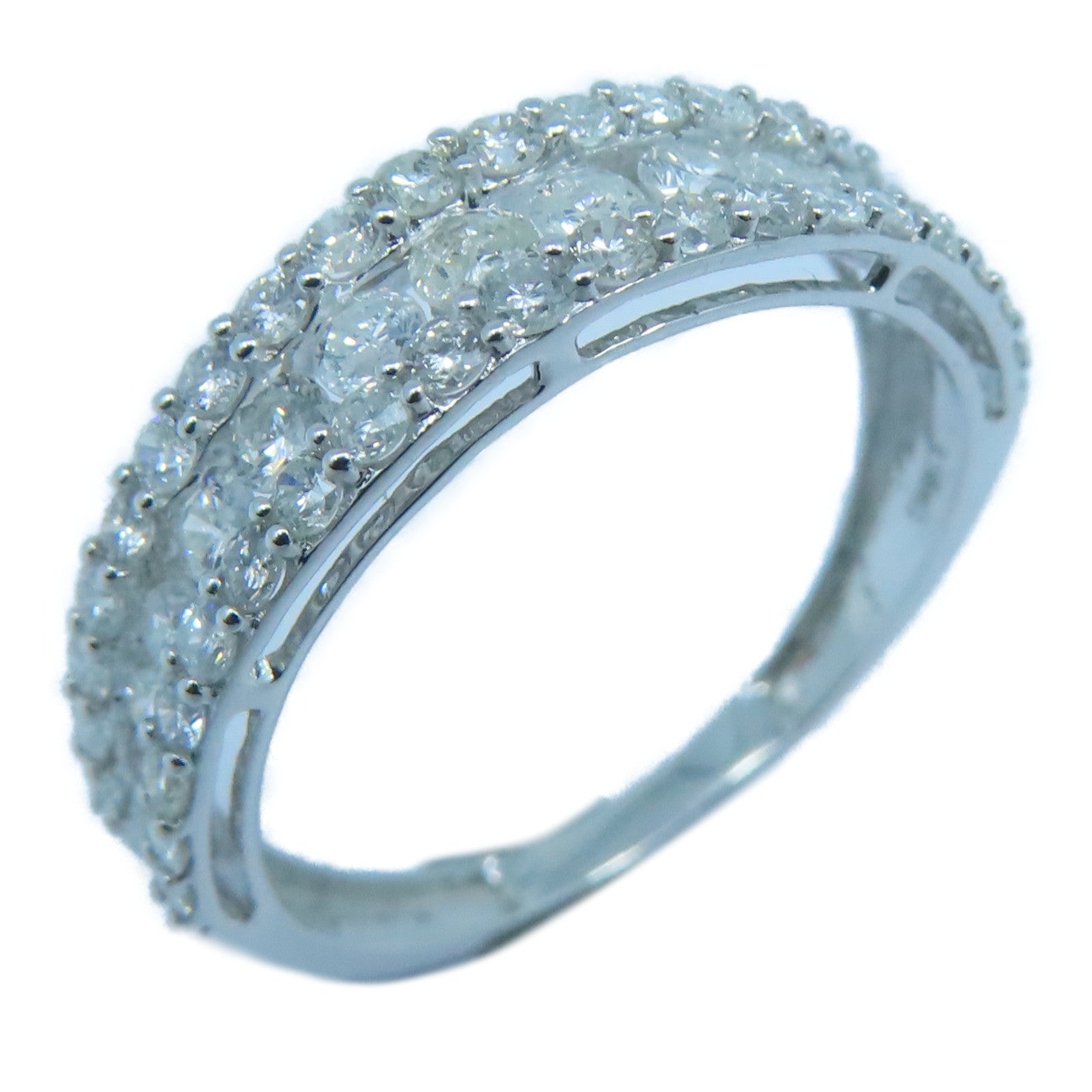 JEWELRY 18K白金Diamond Ring 1.0ct钻石戒指US#6
