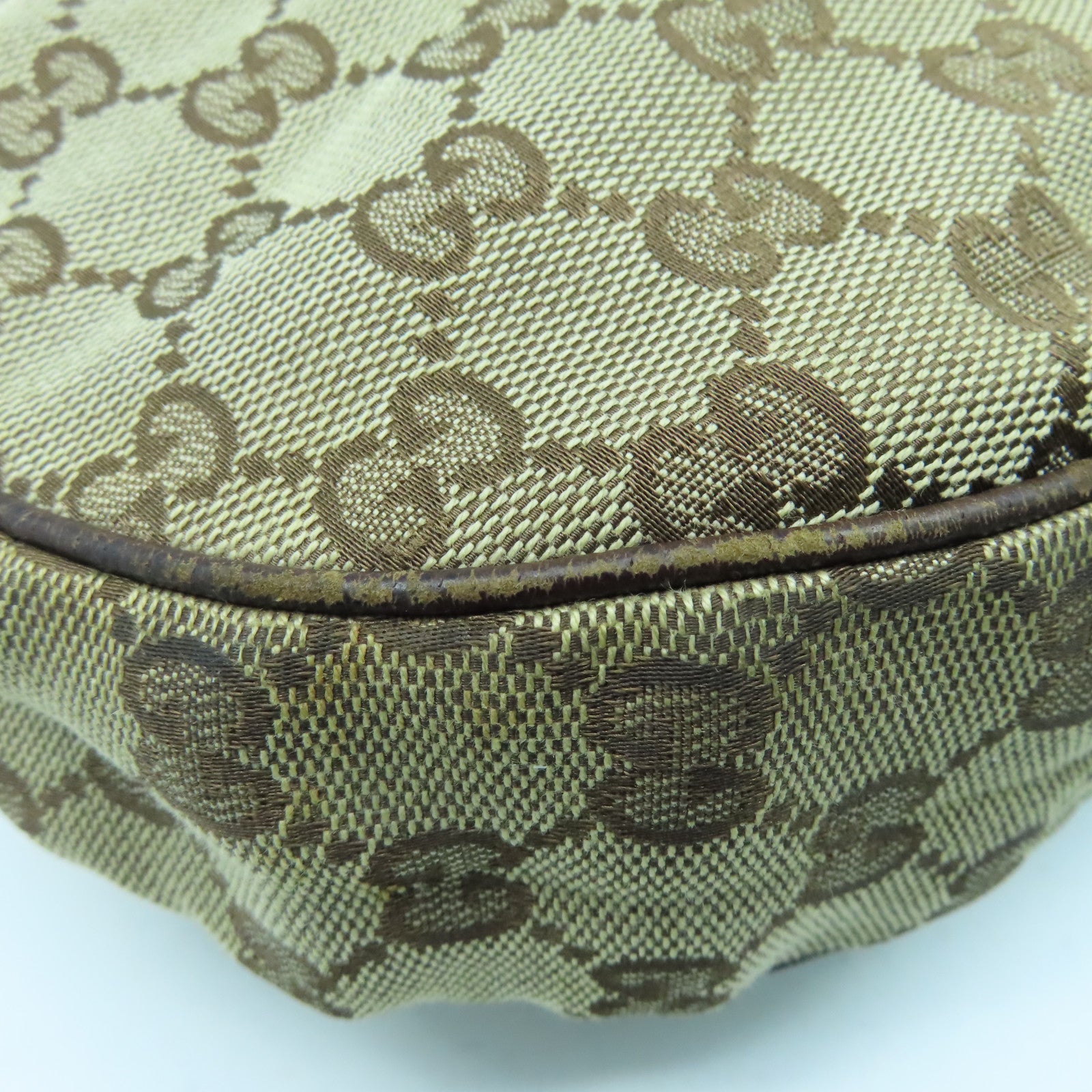 GUCCI 帆布Shoulder Bag銀扣肩背袋啡色