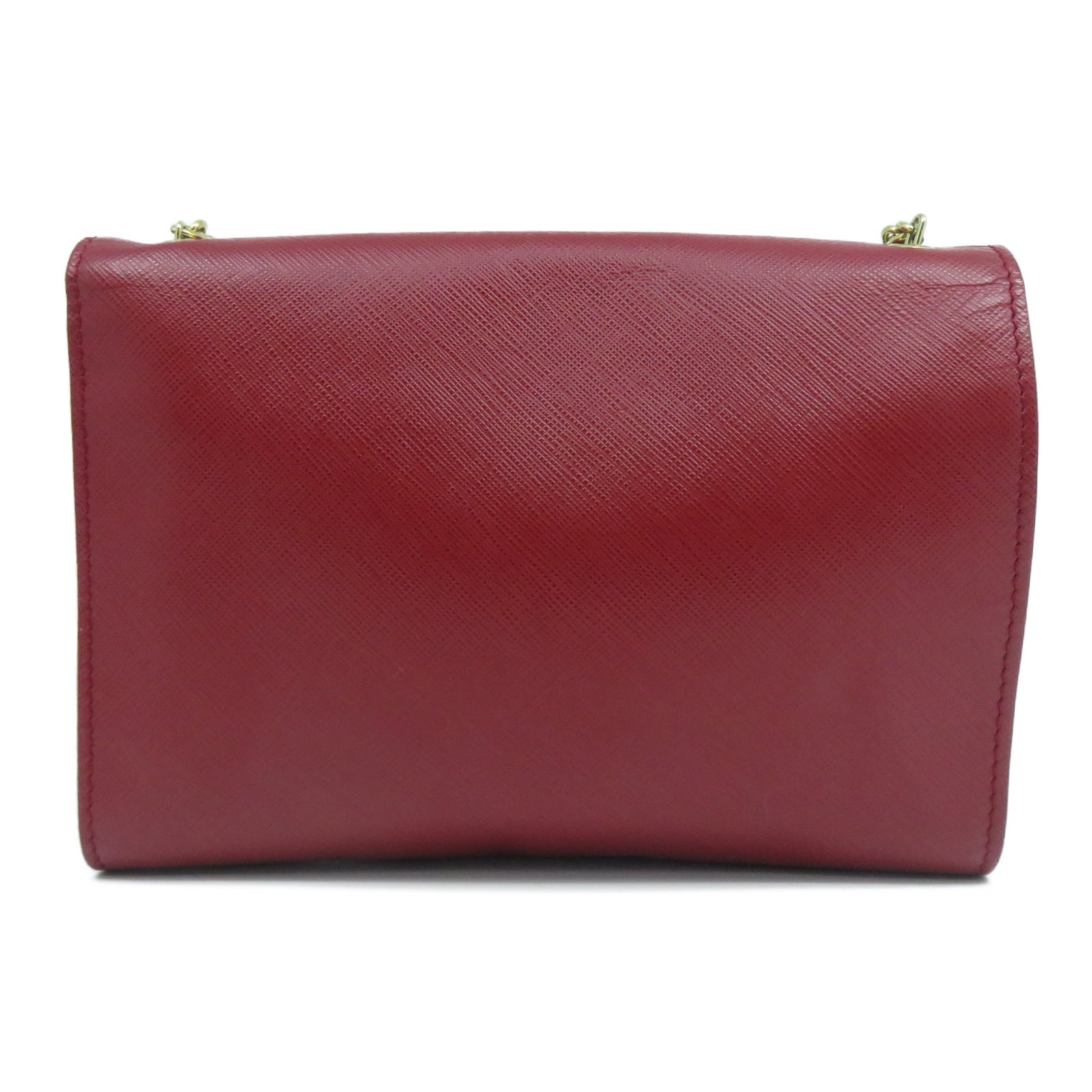 Salvatore Ferragamo 牛皮皮革Chain Shoulder Bag金扣鏈帶肩背袋紅色