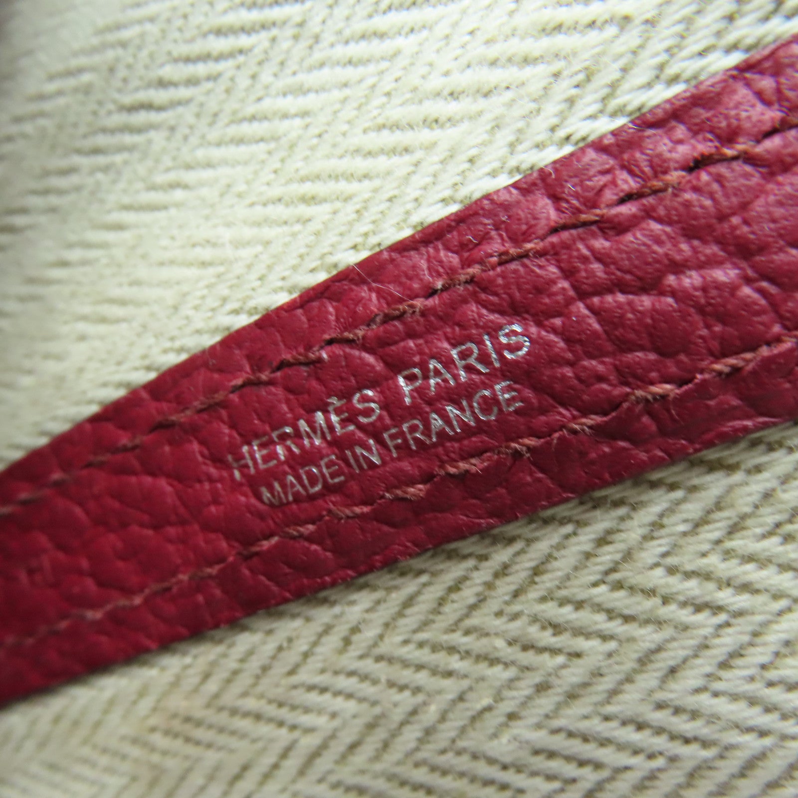 HERMES [Sharp Reduction Offer] Negonda Leather Garden Party PM Silver Buckle Shoulder Bag Red
