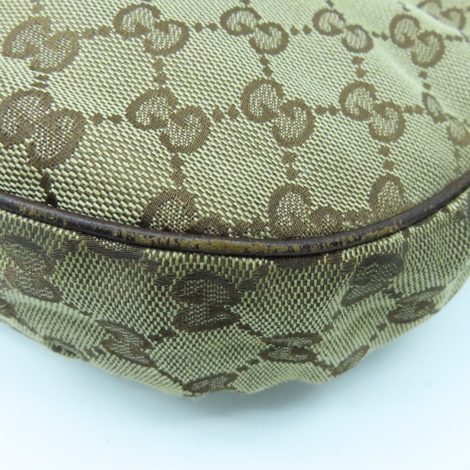 GUCCI 帆布Shoulder Bag銀扣肩背袋啡色