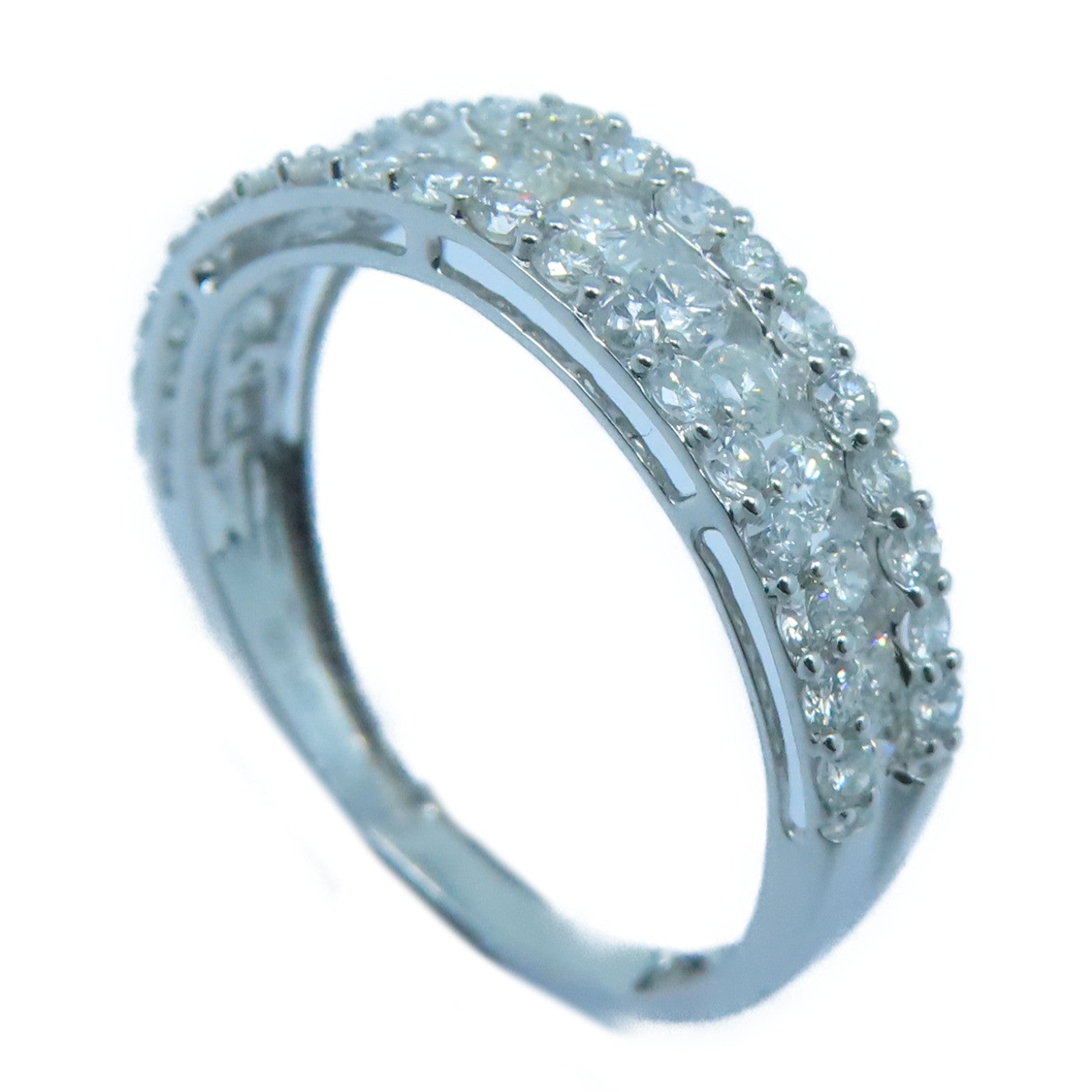 JEWELRY 18K白金Diamond Ring 1.0ct钻石戒指US#6