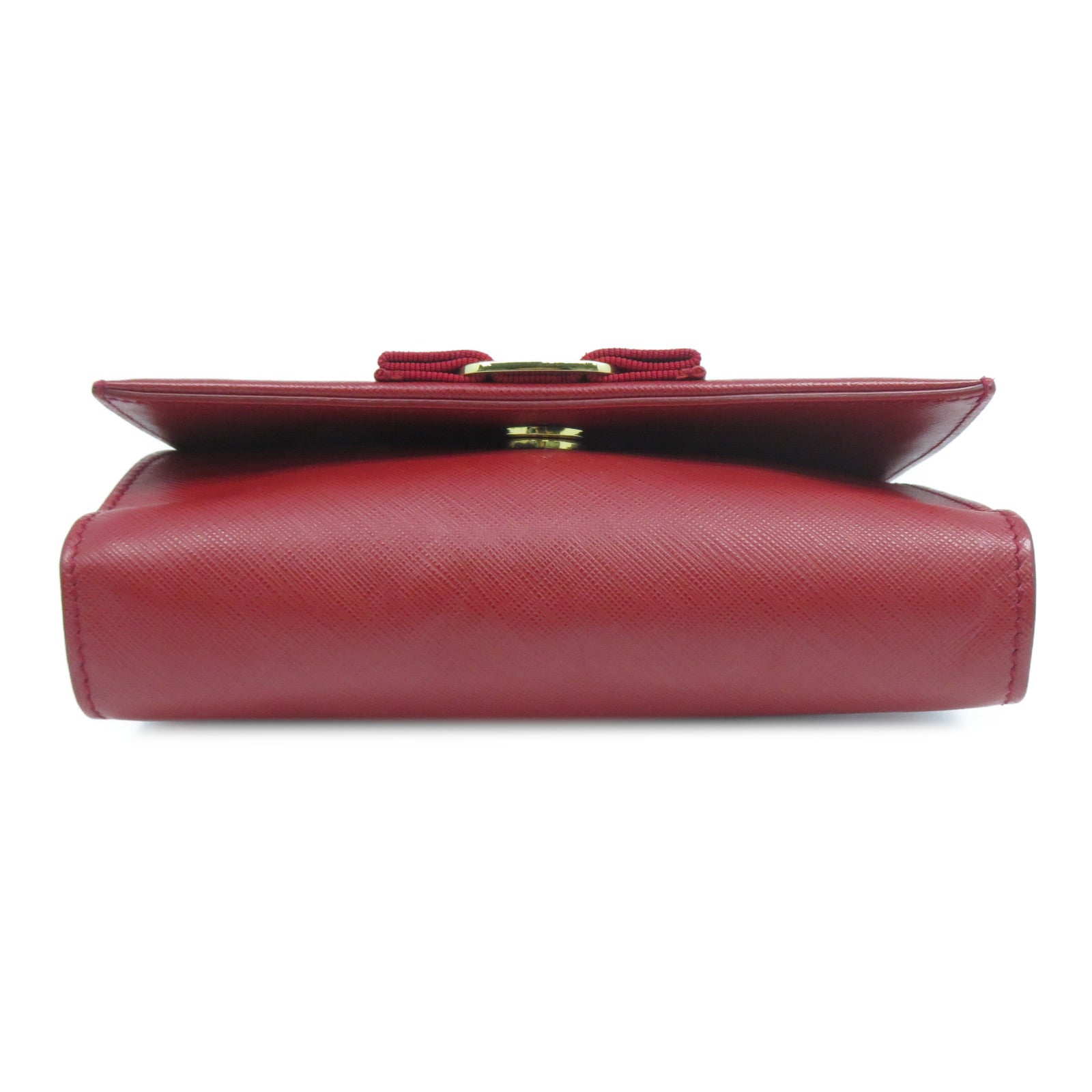 Salvatore Ferragamo 牛皮皮革Chain Shoulder Bag金扣鏈帶肩背袋紅色