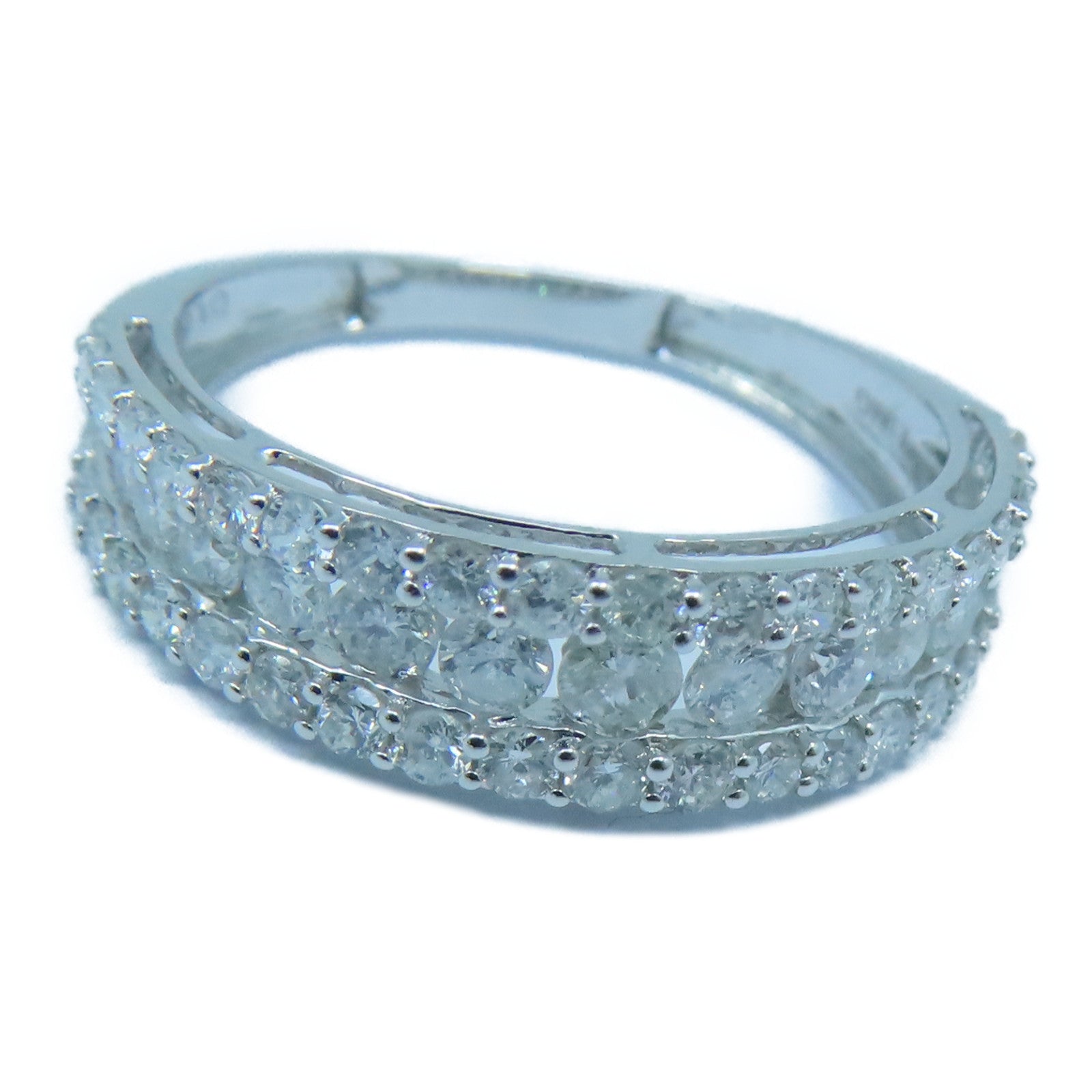 JEWELRY 18K白金Diamond Ring 1.0ct钻石戒指US#6