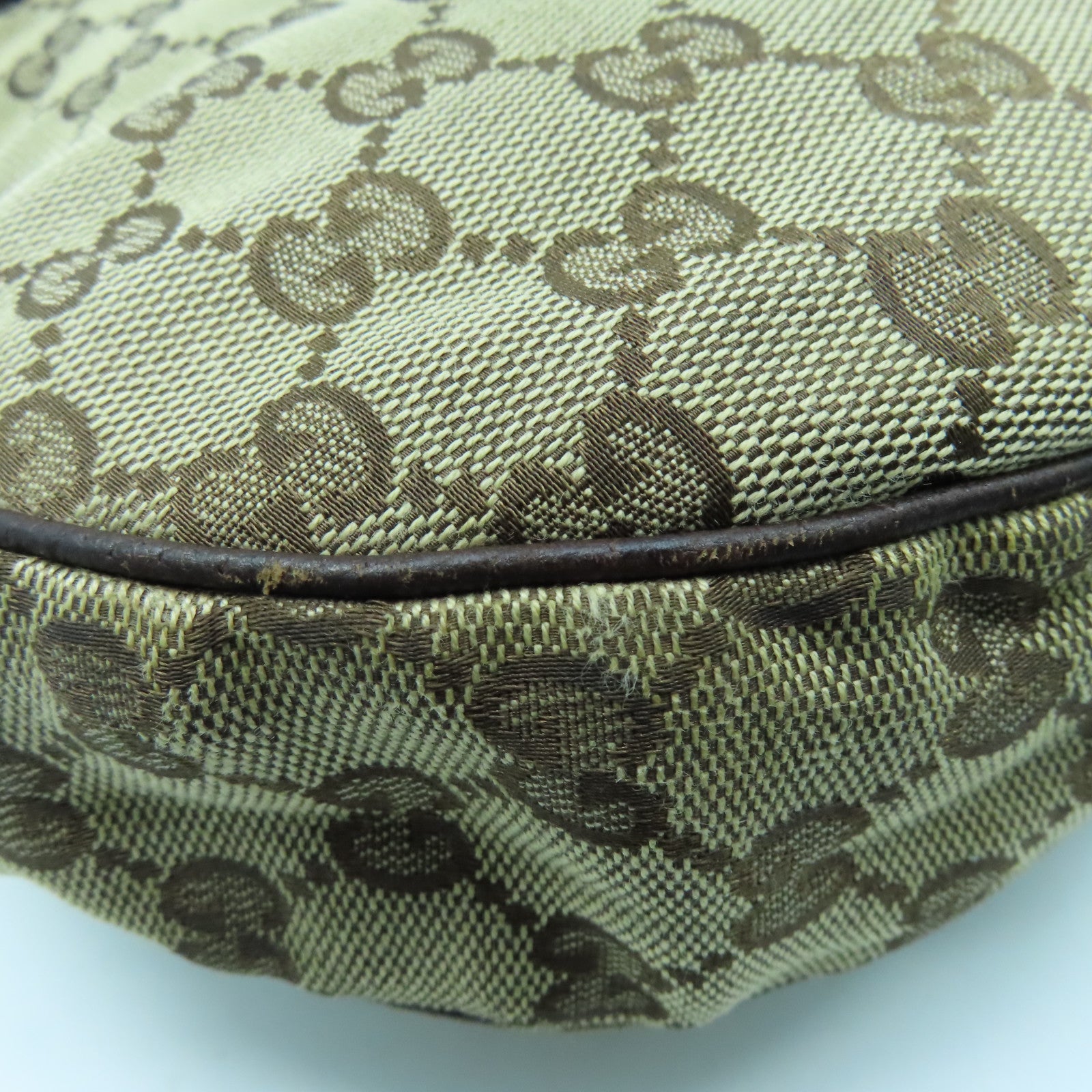 GUCCI 帆布Shoulder Bag銀扣肩背袋啡色