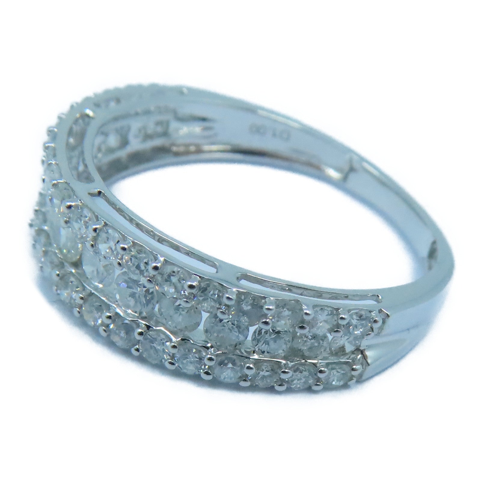 JEWELRY 18K白金Diamond Ring 1.0ct钻石戒指US#6