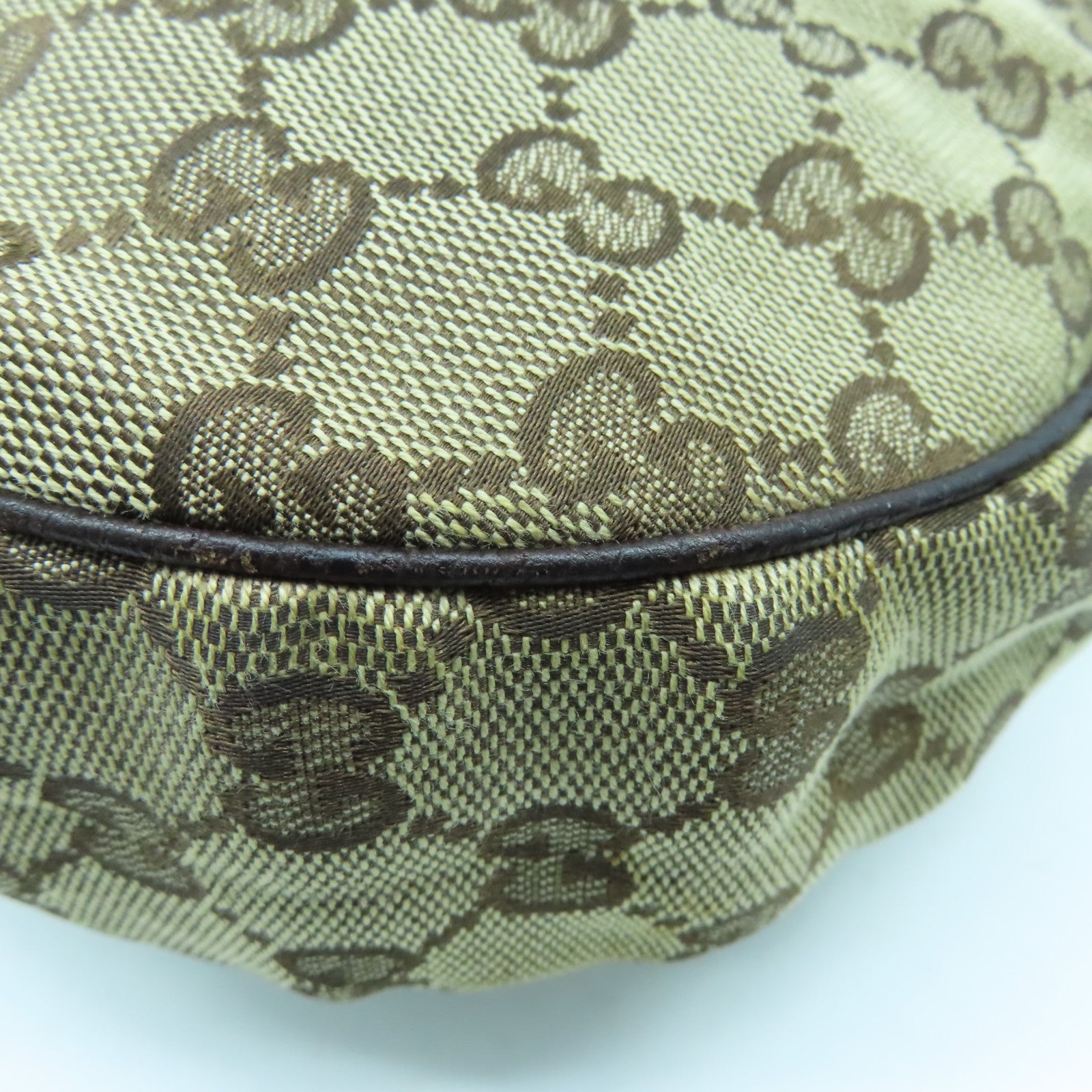 GUCCI 帆布Shoulder Bag銀扣肩背袋啡色