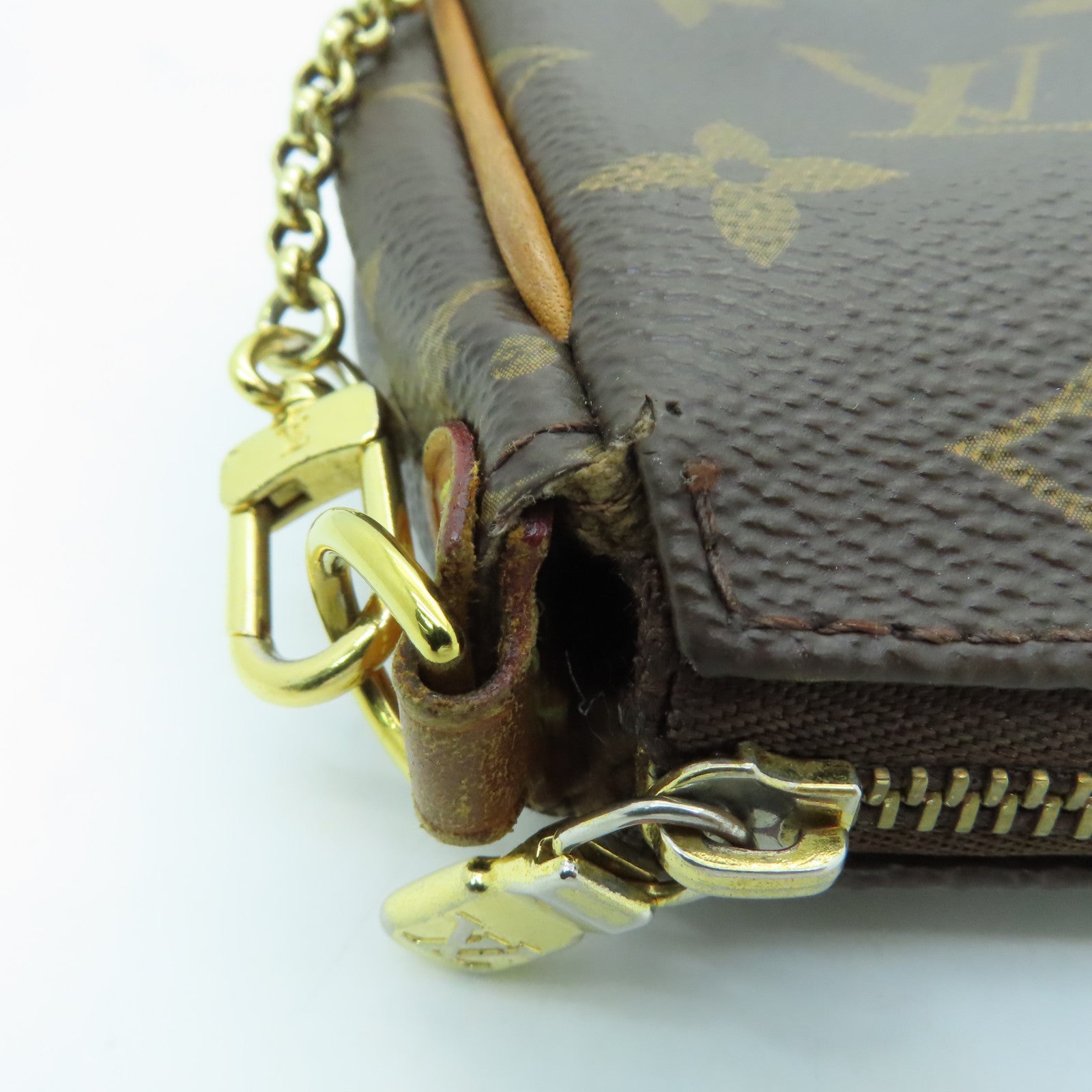 LOUIS VUITTON Monogram Eva Gold Buckle Handle Shoulder Bag Brown
