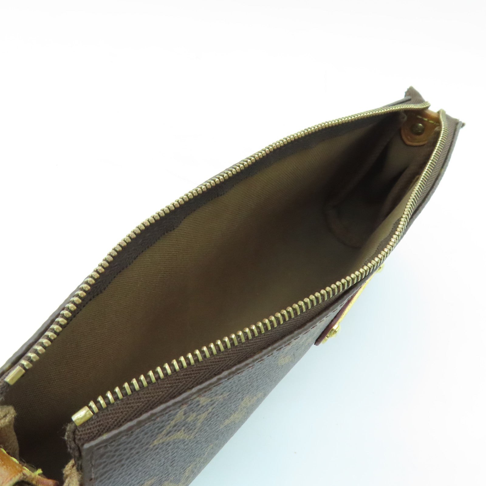 LOUIS VUITTON Monogram Eva Gold Buckle Handle Shoulder Bag Brown
