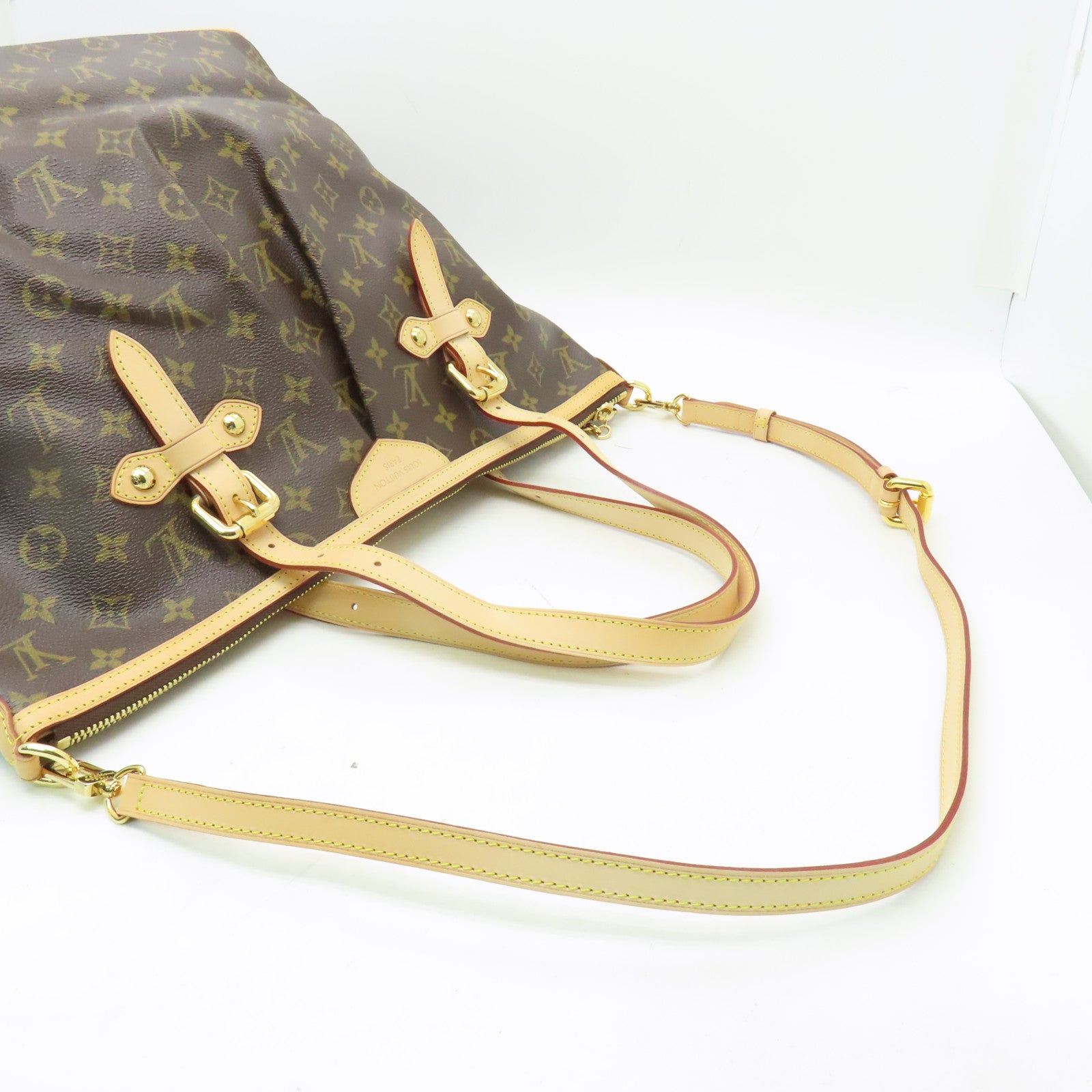 LOUIS VUITTON Monogram Palermo GM金扣手挽肩背兩用袋啡色