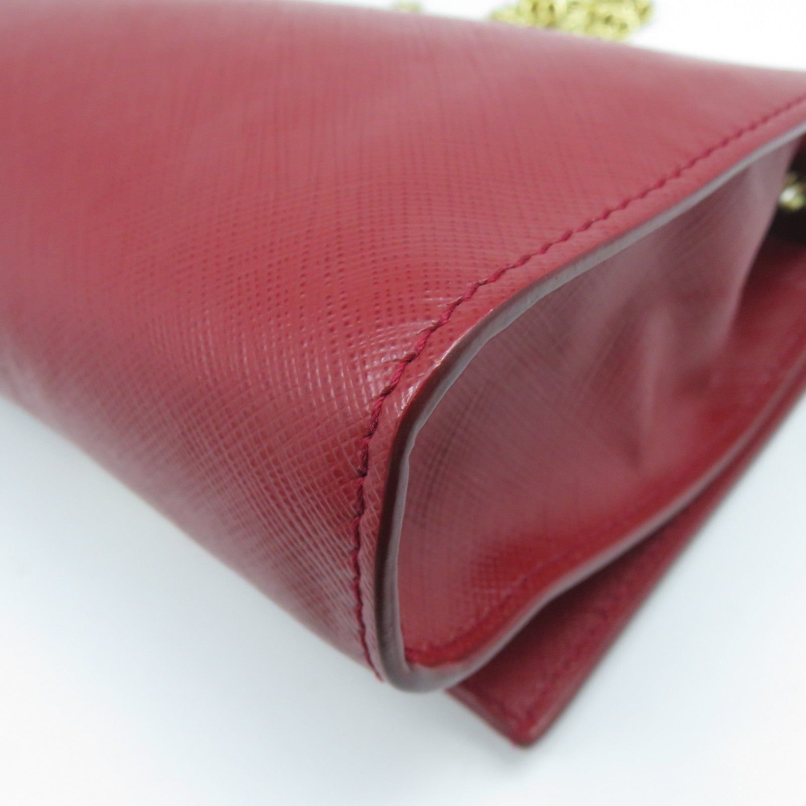 Salvatore Ferragamo 牛皮皮革Chain Shoulder Bag金扣鏈帶肩背袋紅色