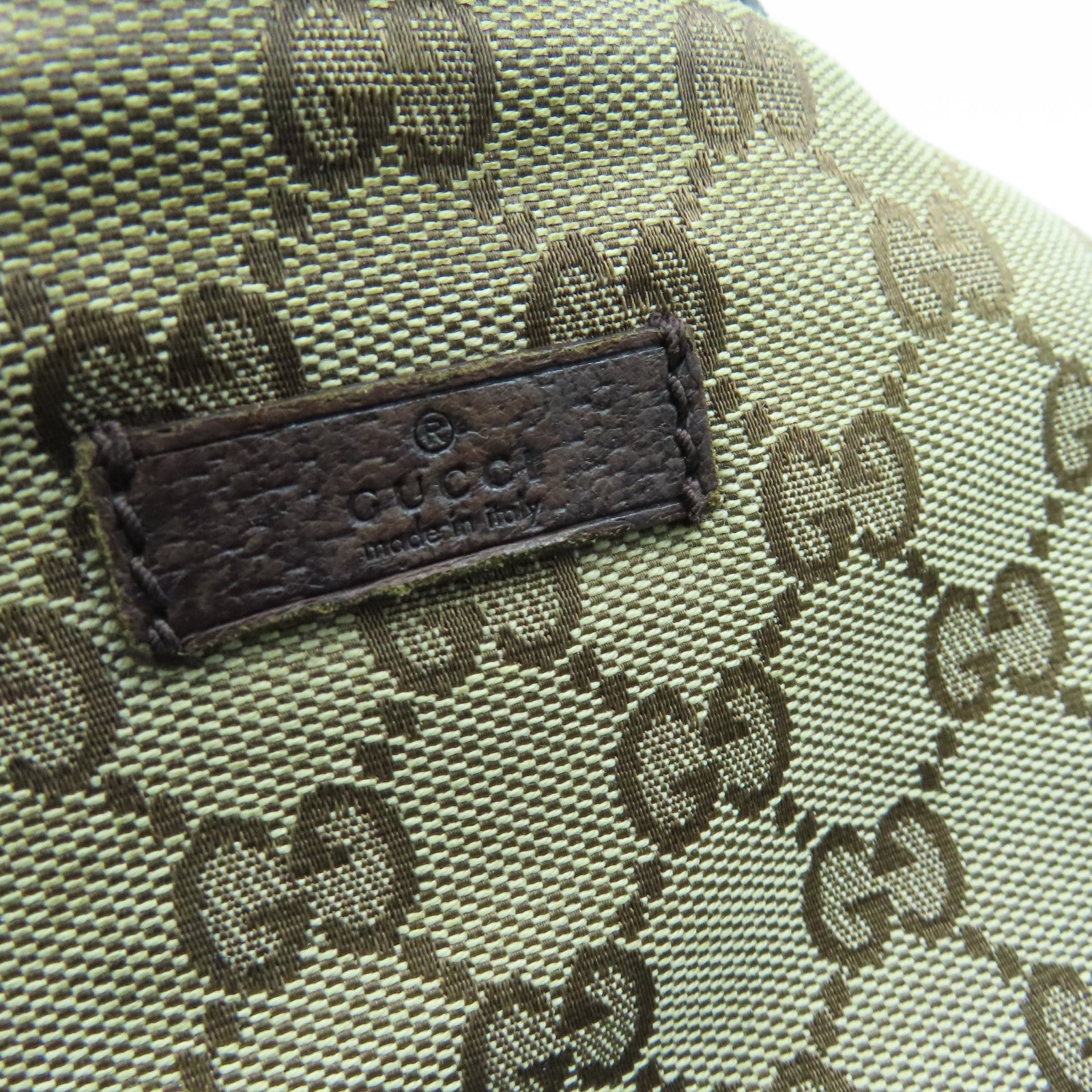GUCCI 帆布Shoulder Bag銀扣肩背袋啡色