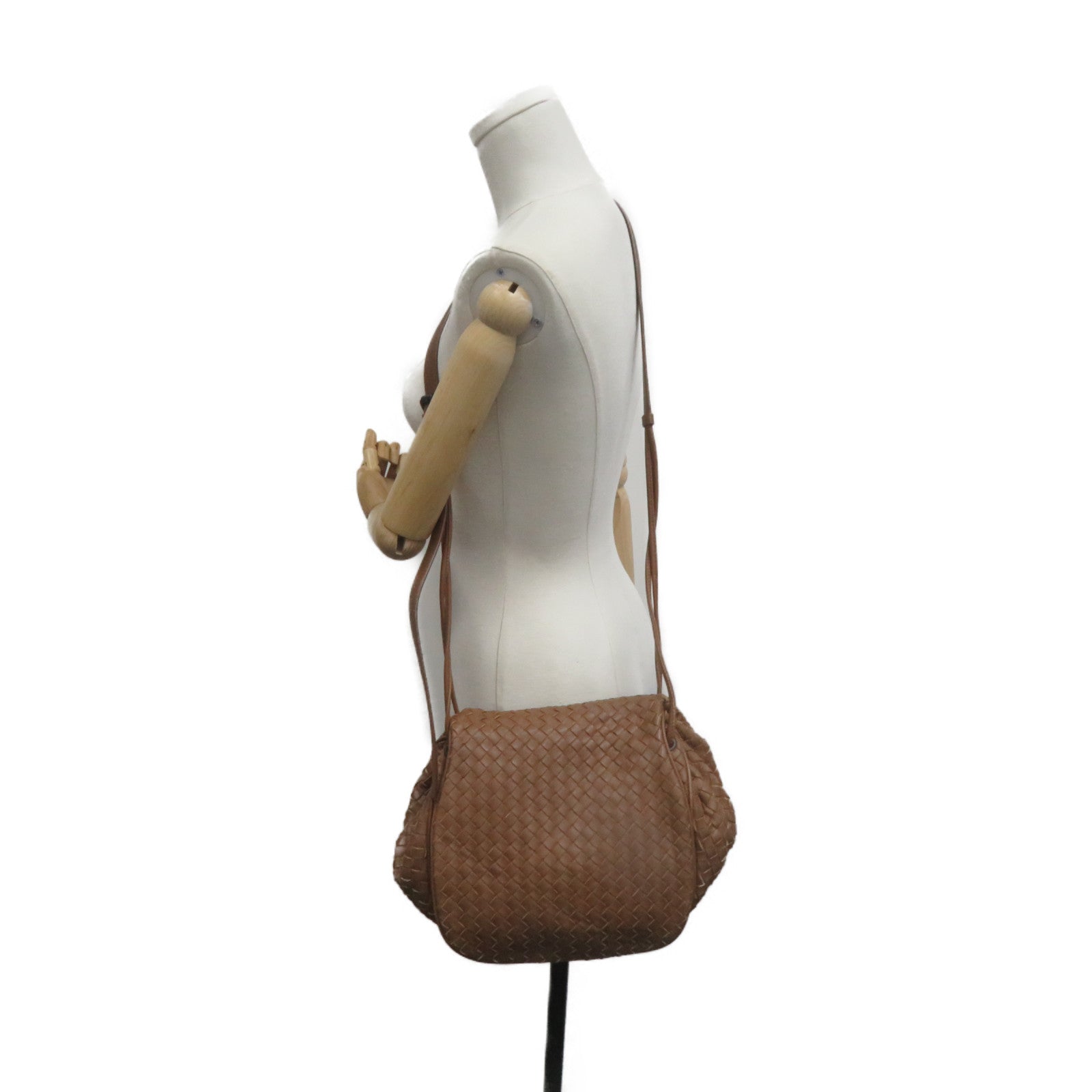 BOTTEGA VENETA 織紋皮革Shoulder Bag肩背袋啡色