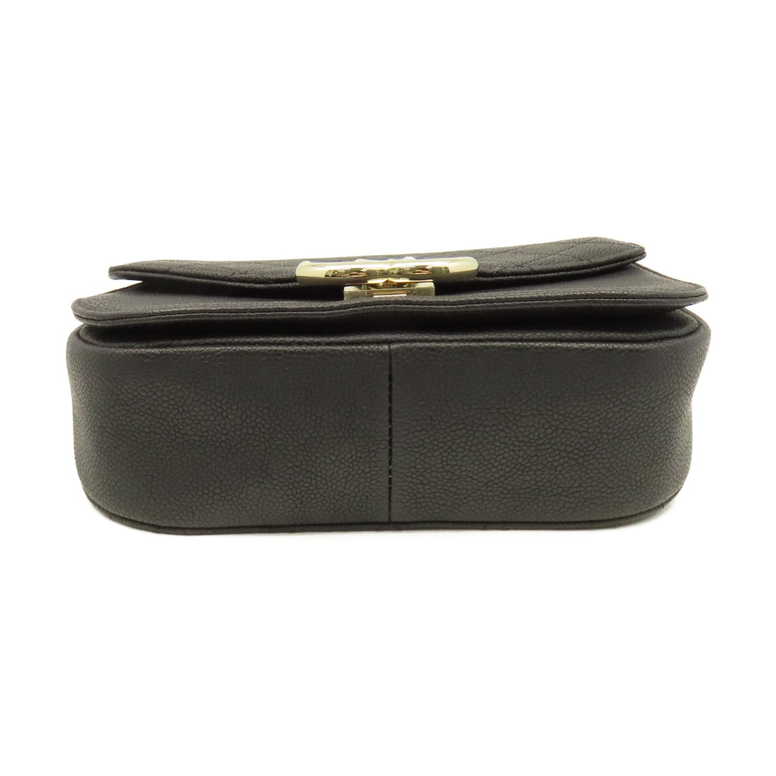 CHANEL 菱格Caviar皮革2Way Shoulder Bag金扣鏈帶手挽肩背兩用袋黑色