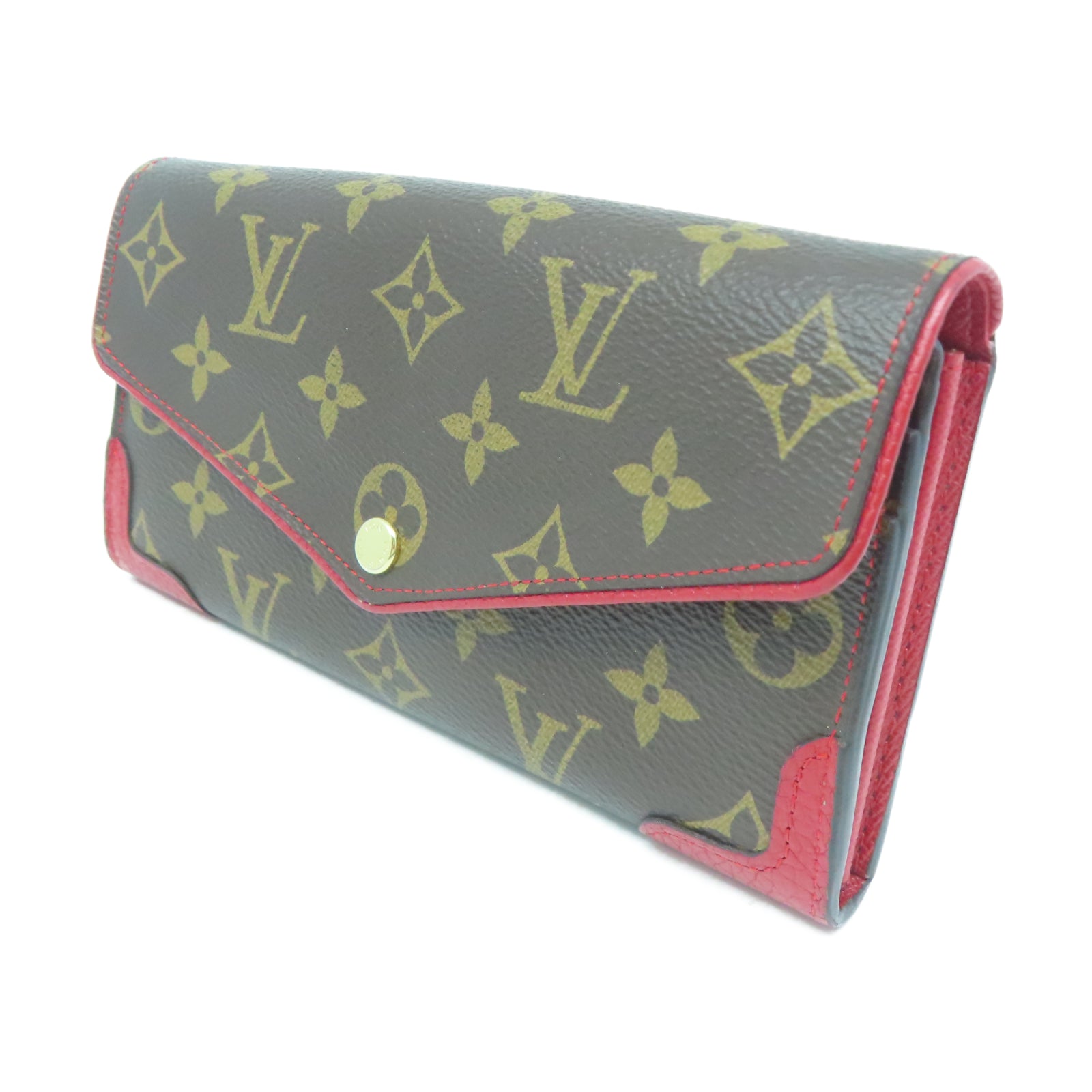 LOUIS VUITTON Monogram Sarah Retiro金扣長錢包棕色