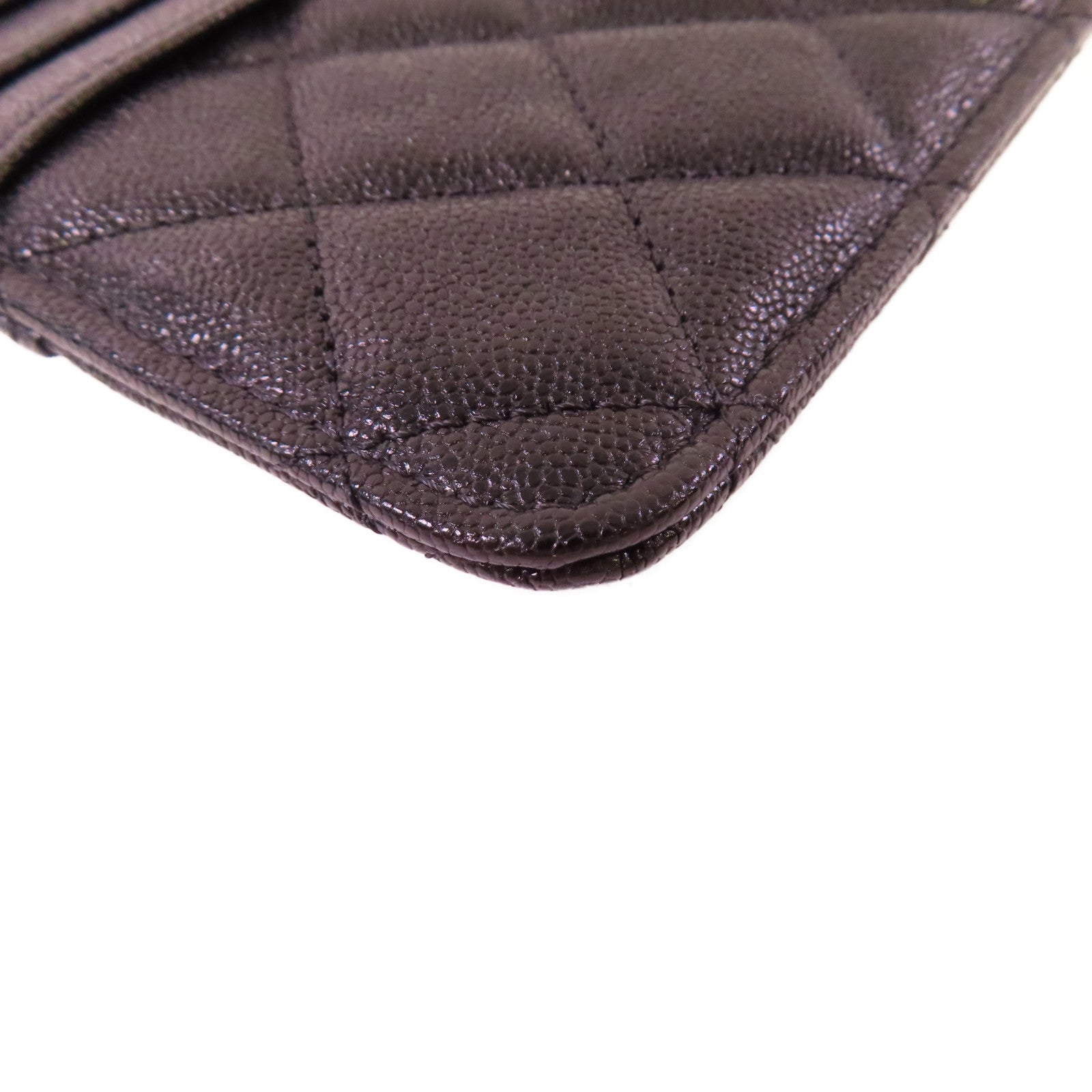 CHANEL 菱格Caviar皮革Boy Chanel Phone/Card Holder銀扣手機卡片套黑色