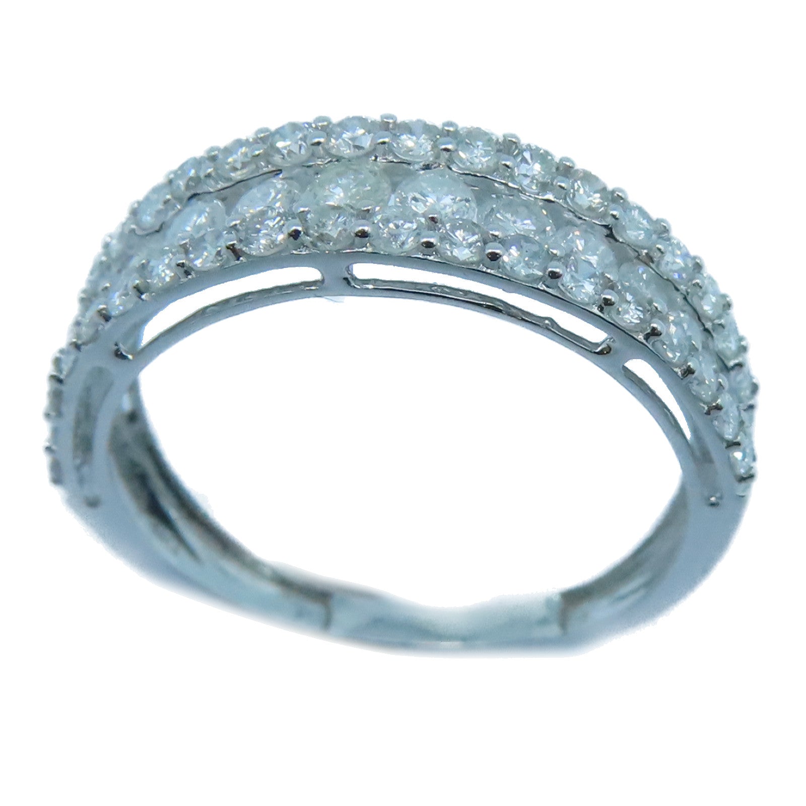 JEWELRY 18K白金Diamond Ring 1.0ct钻石戒指US#6