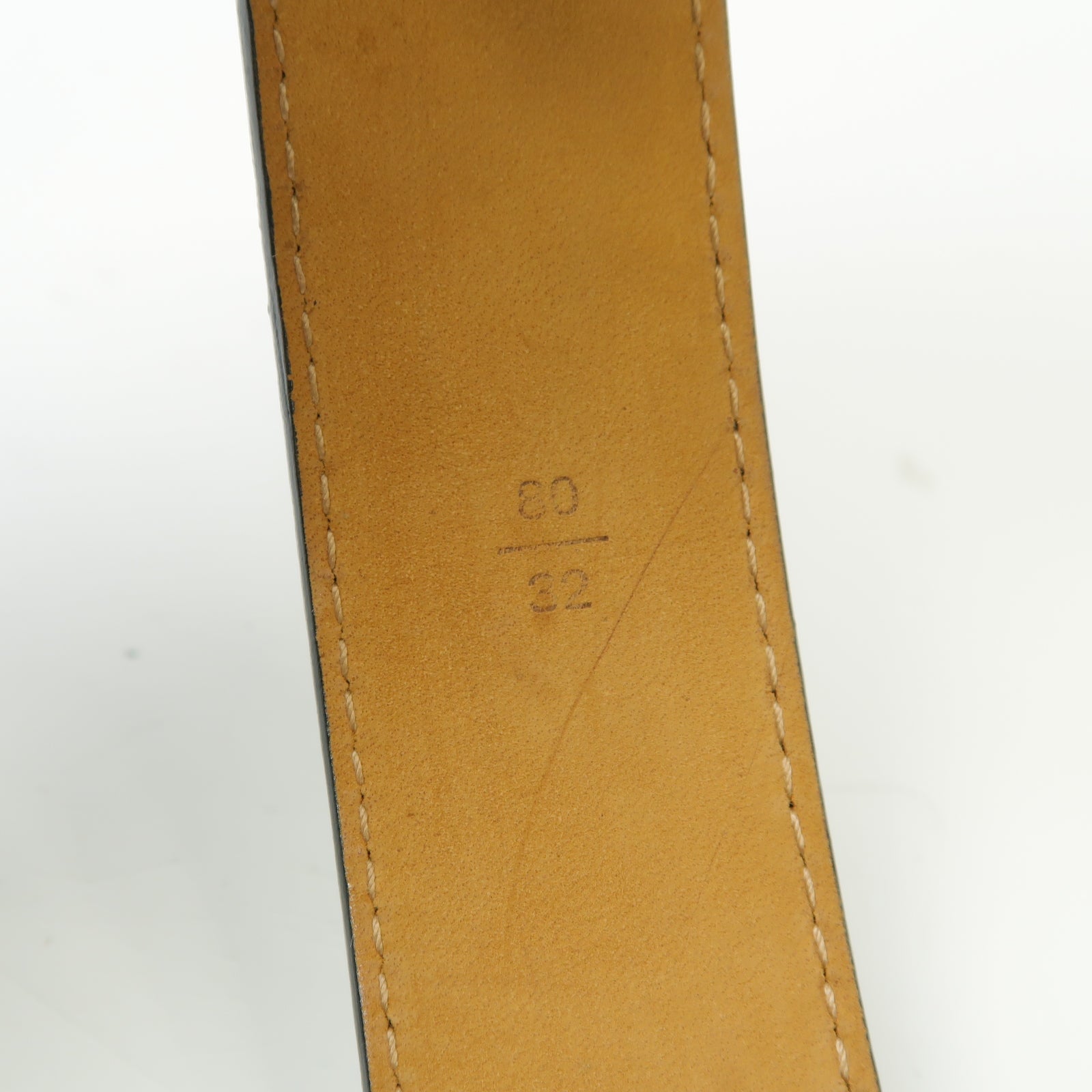 LOUIS VUITTON Epi Belt銀扣皮帶黒色