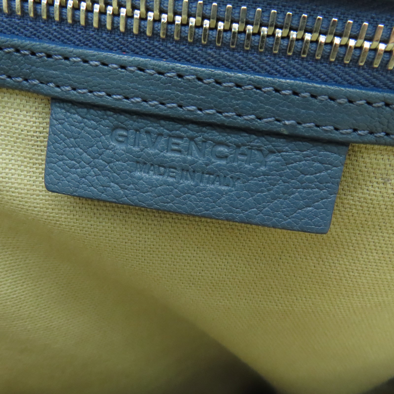 GIVENCHY 牛皮皮革Antignoa银扣手挽肩背两用袋蓝色