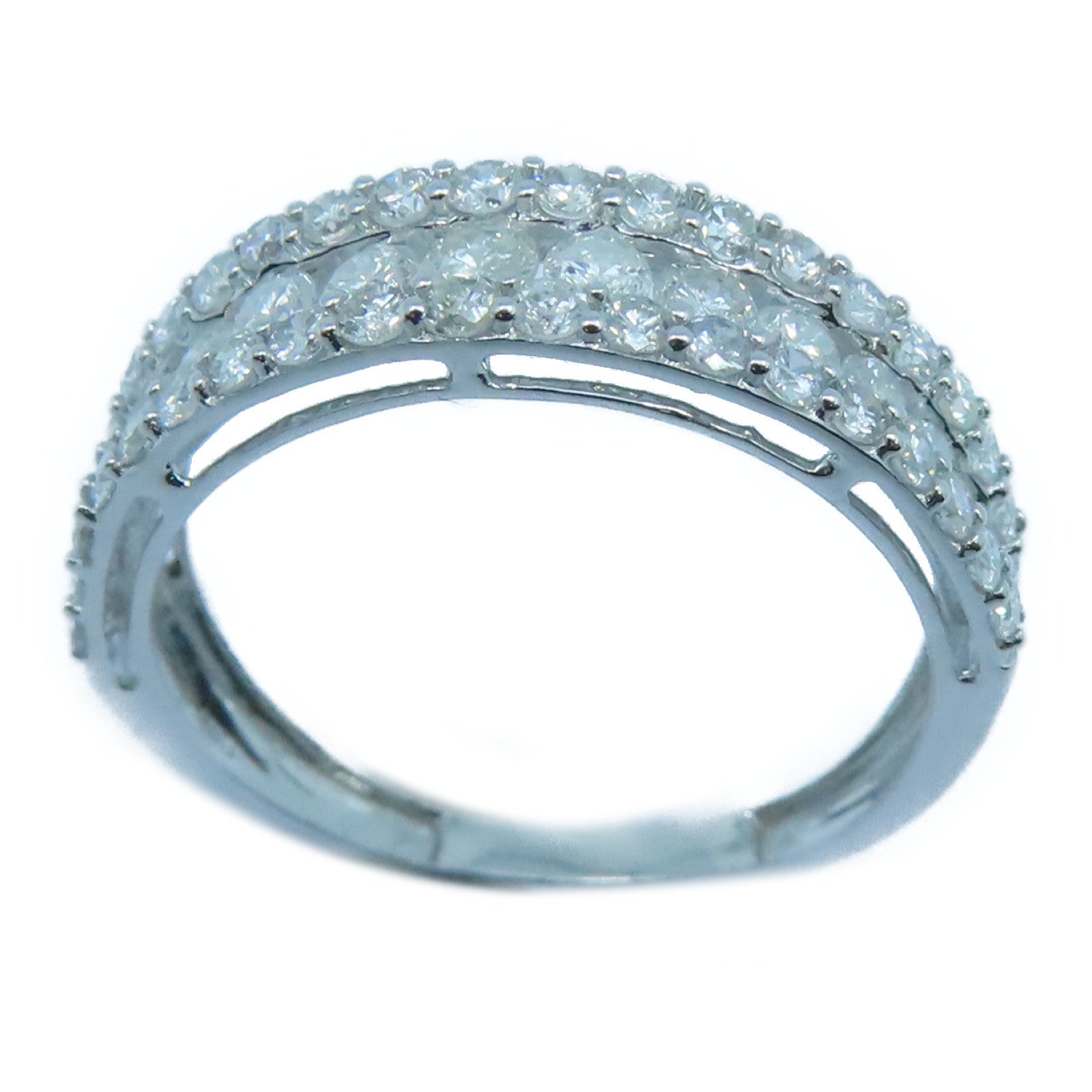 JEWELRY 18K白金Diamond Ring 1.0ct钻石戒指US#6