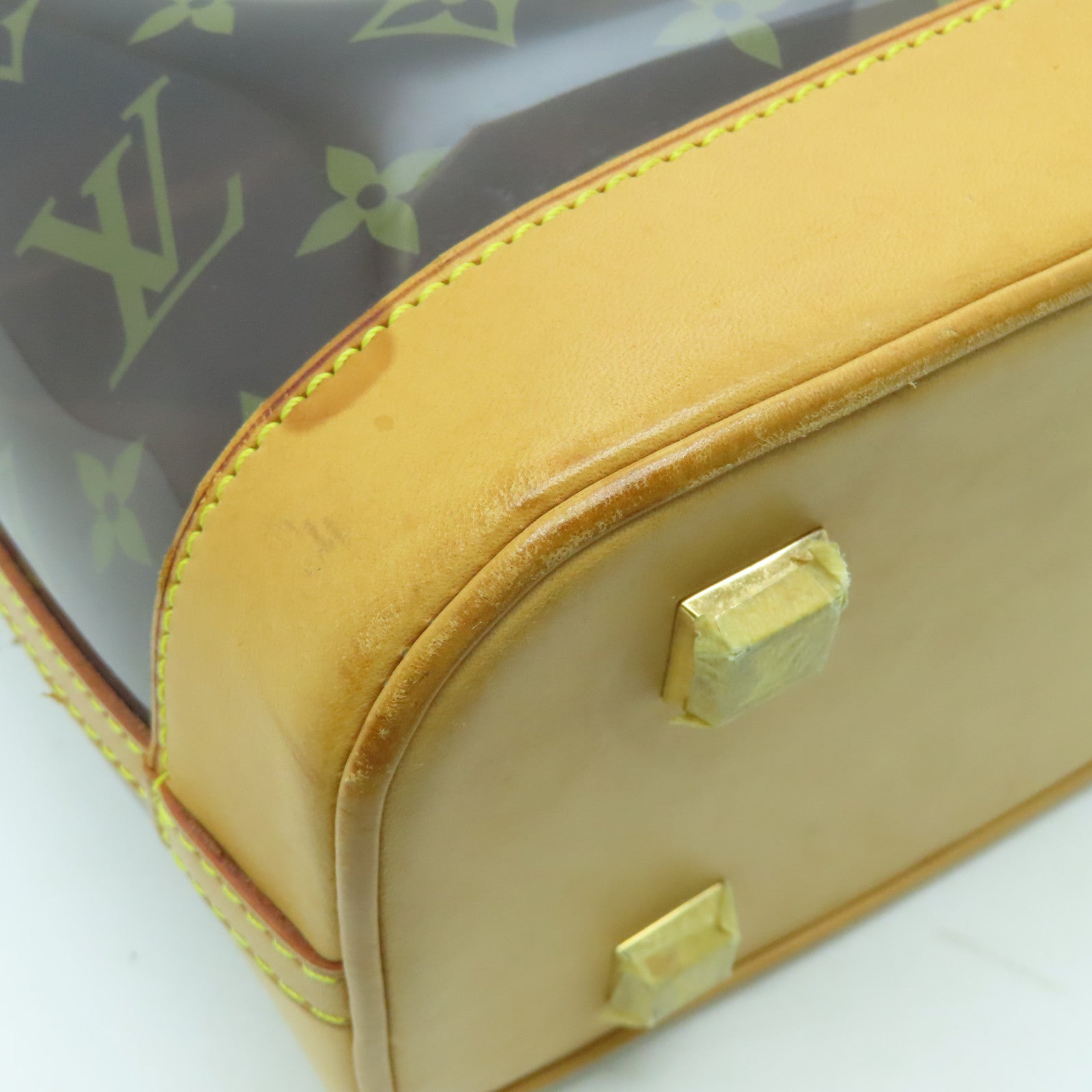 LOUIS VUITTON Monogram Vinyl Clear Cabas Sac Ambre PM金扣肩背袋啡色/半透明