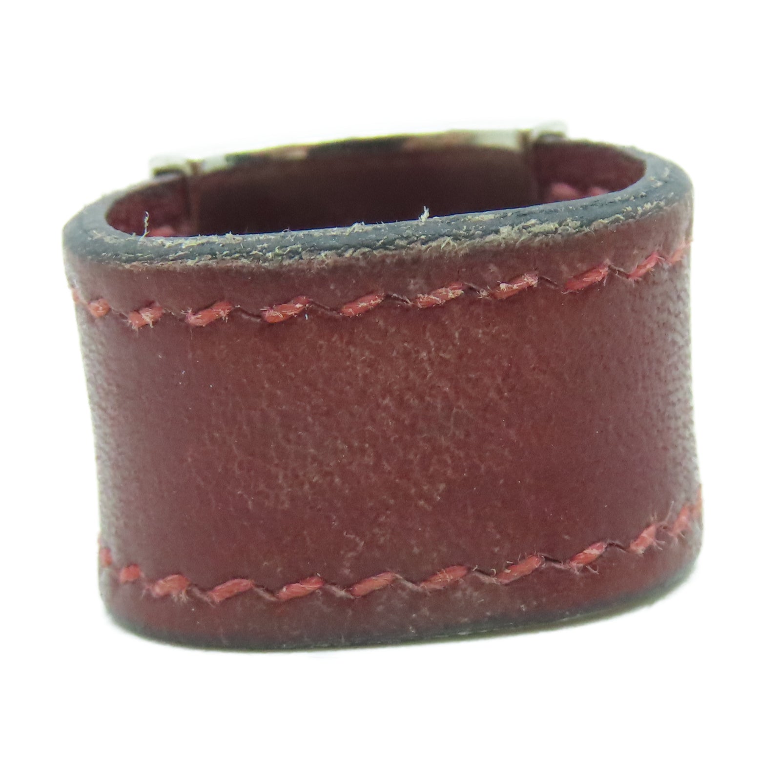 HERMES Veau Swift皮革Ring银扣戒指US#7
