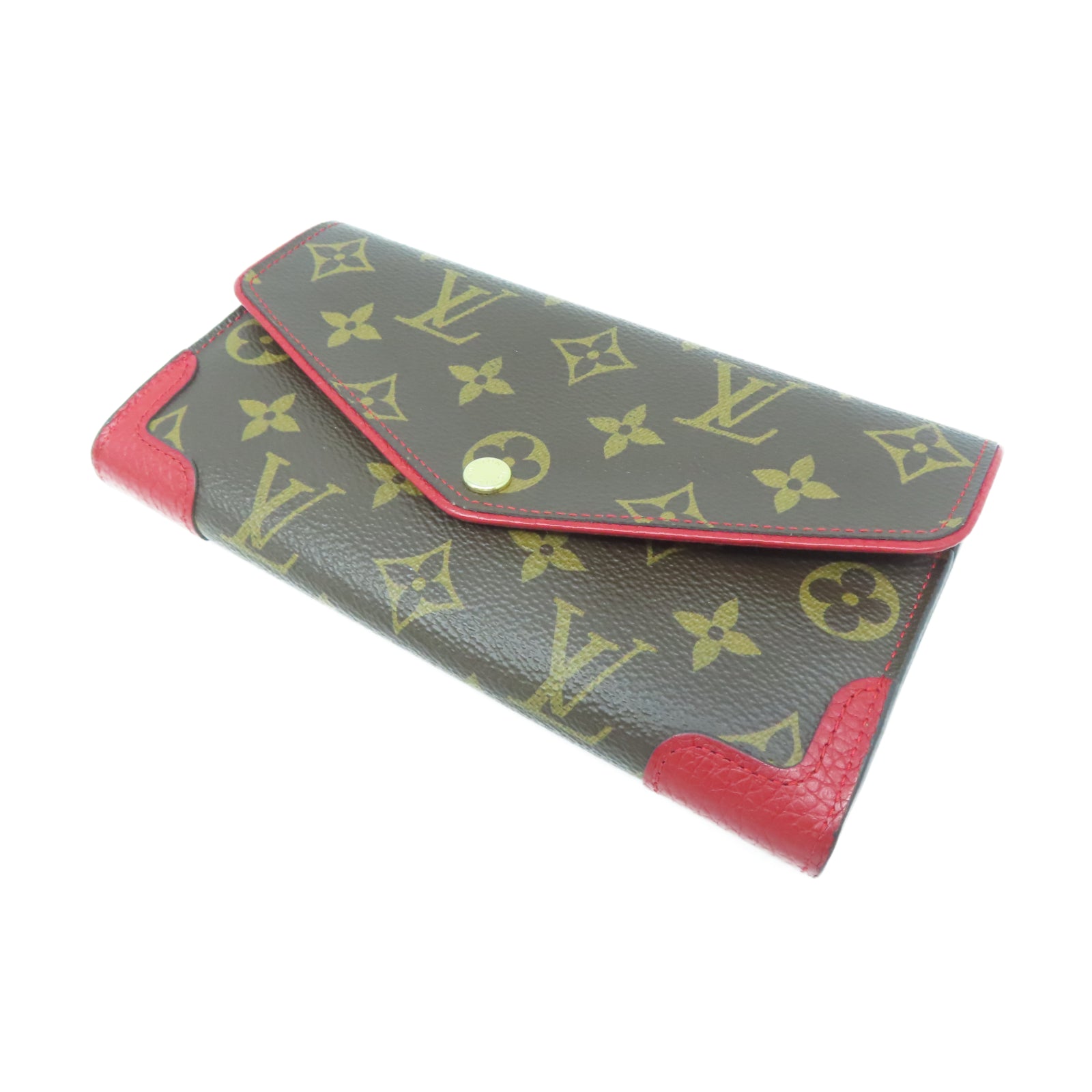 LOUIS VUITTON Monogram Sarah Retiro金扣長錢包棕色