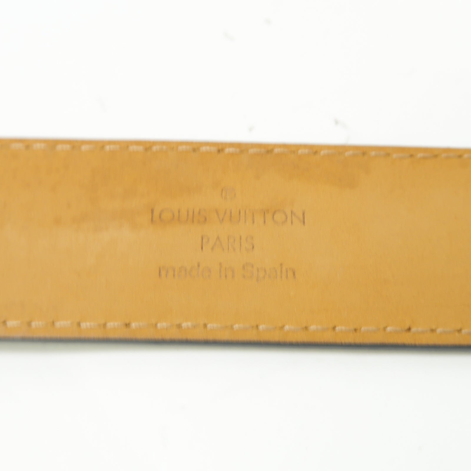 LOUIS VUITTON Epi Belt銀扣皮帶黒色