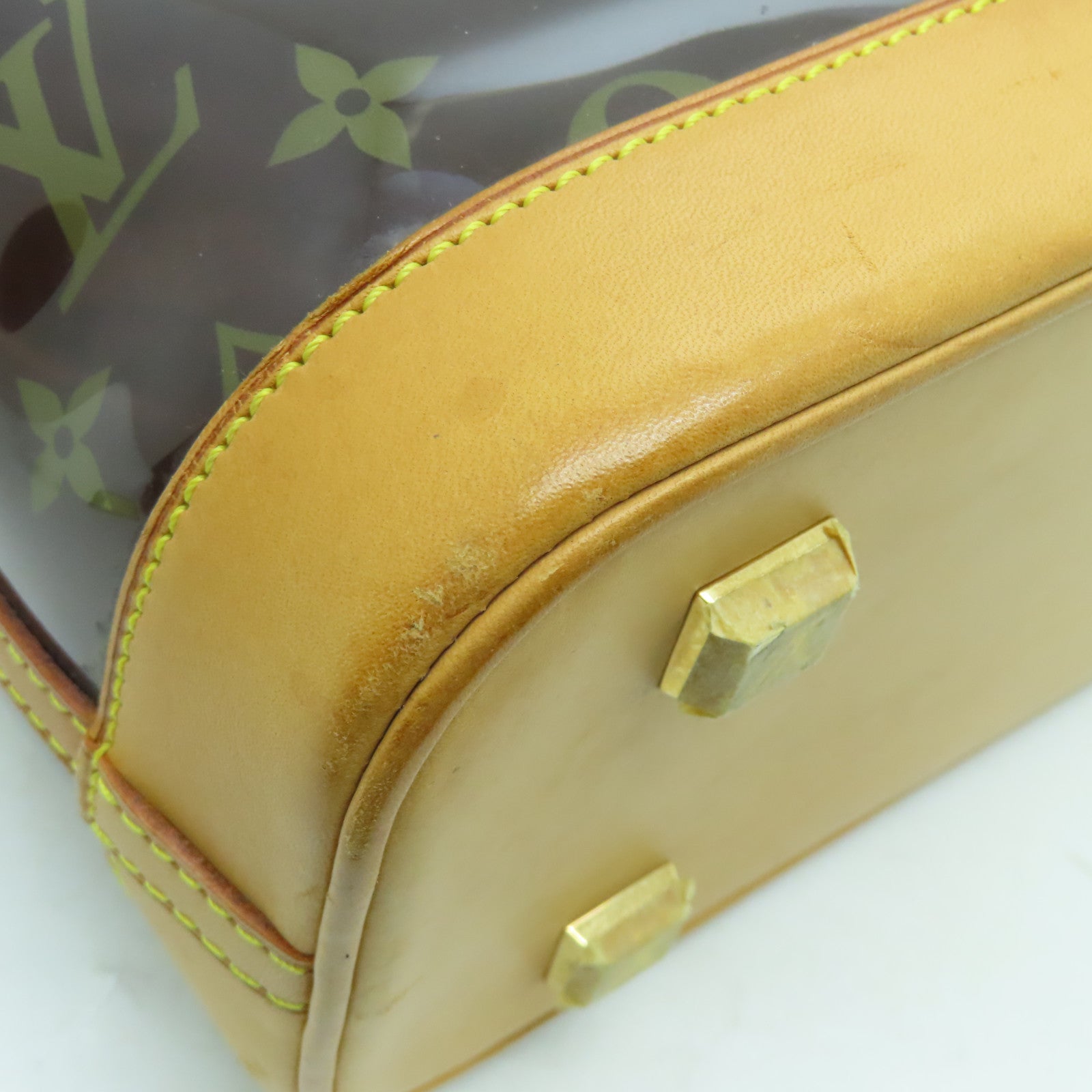 LOUIS VUITTON Monogram Vinyl Clear Cabas Sac Ambre PM金扣肩背袋啡色/半透明