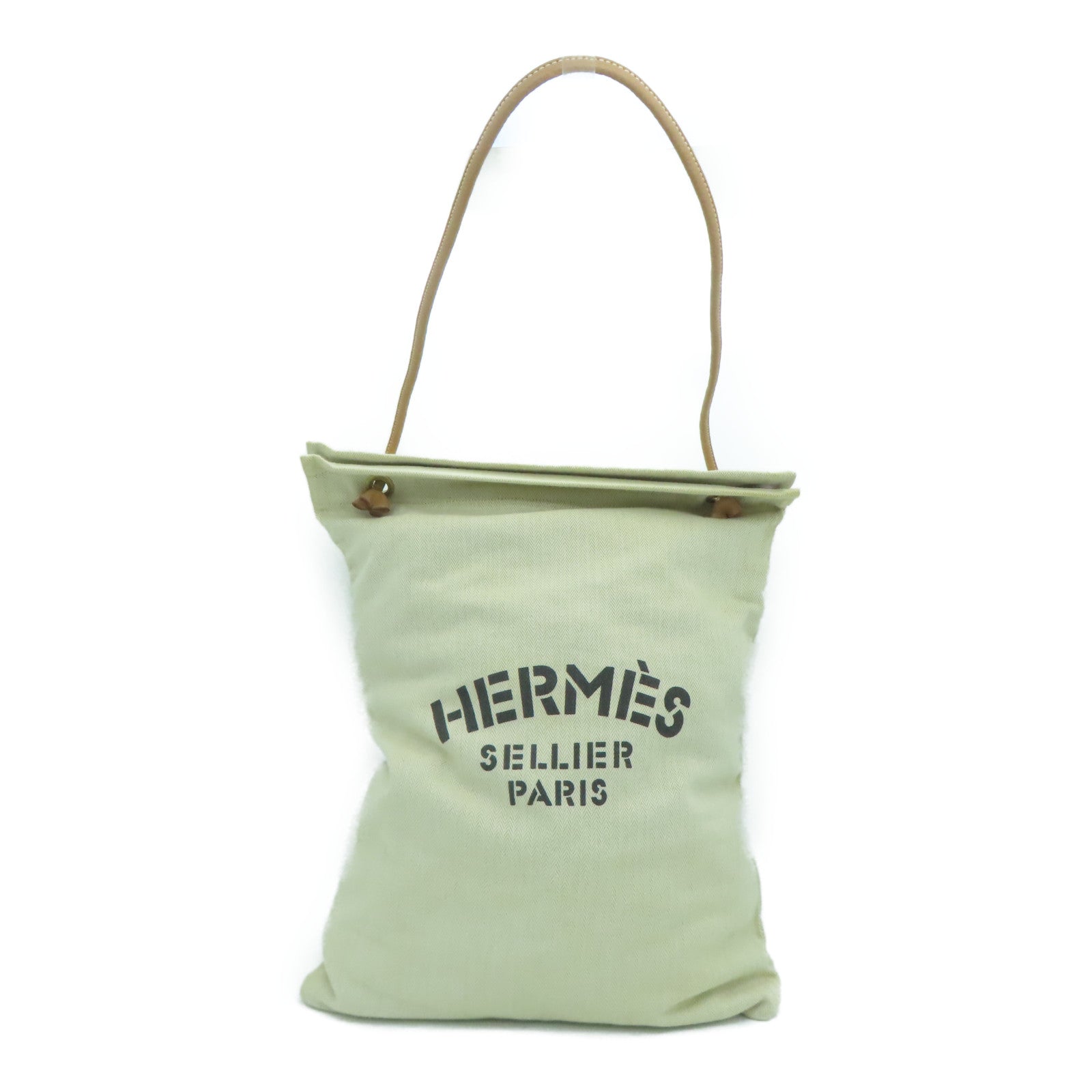 HERMES 帆布Aline GM Shoulder Bag金扣肩背袋米色
