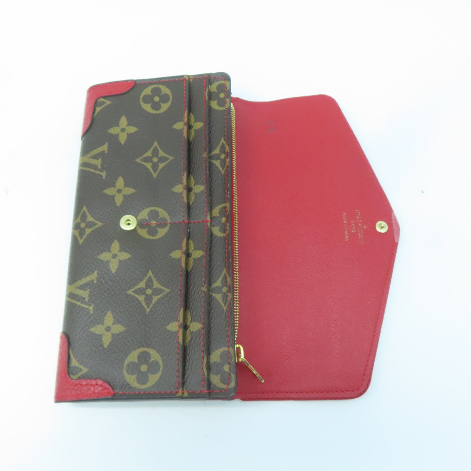 LOUIS VUITTON Monogram Sarah Retiro金扣長錢包棕色
