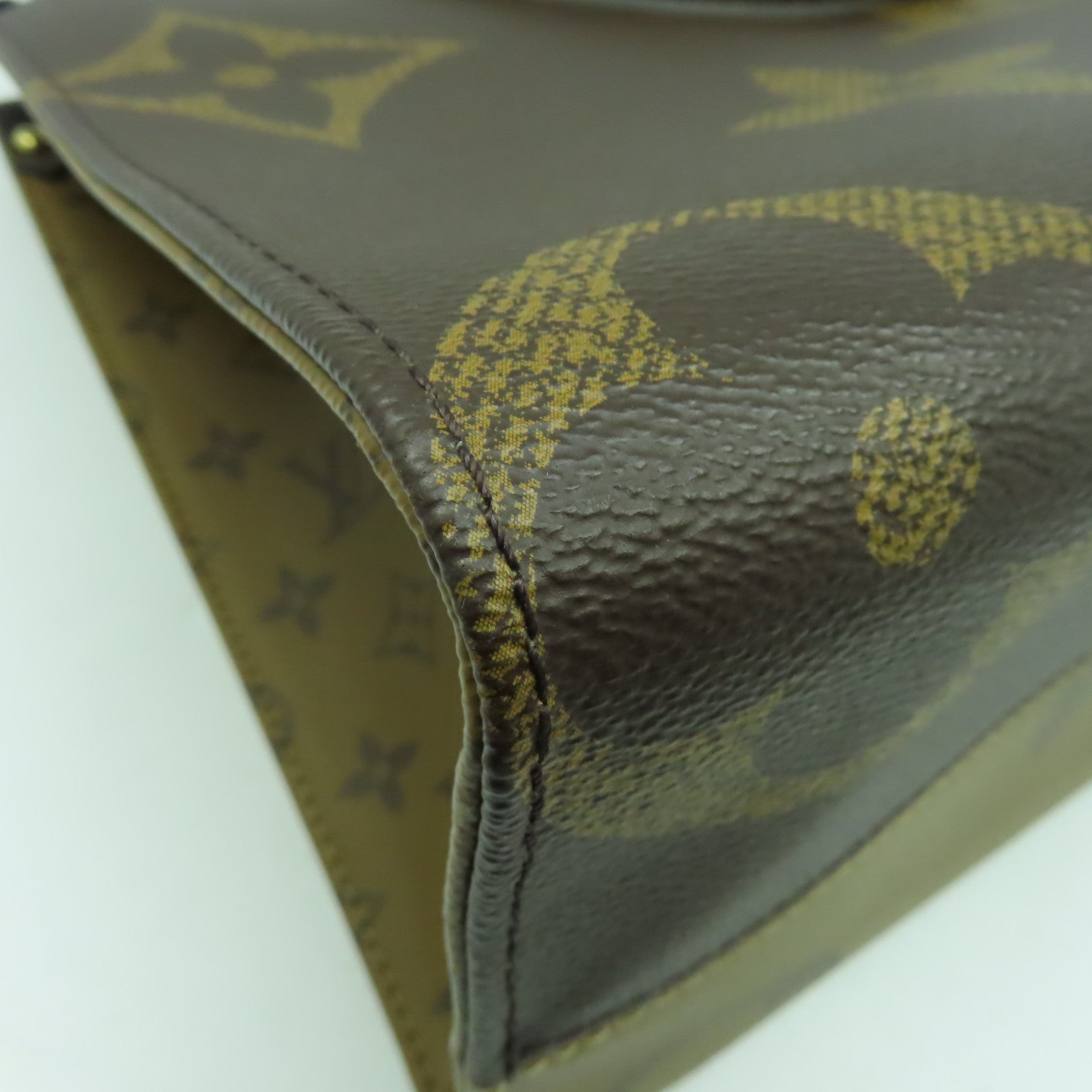 LOUIS VUITTON Monogram Giant On The Go MM金扣手挽肩背兩用袋啡色