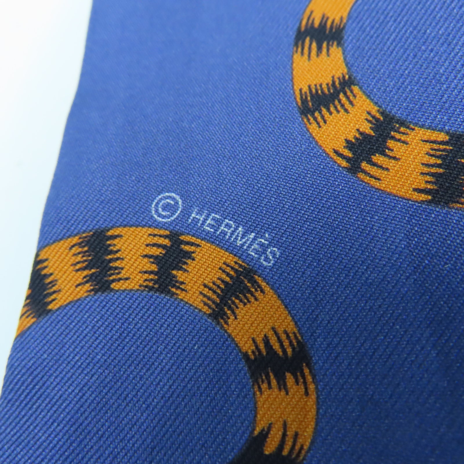 HERMES 絲質Twilly Up絲巾藍色/橙色/黑色/白色