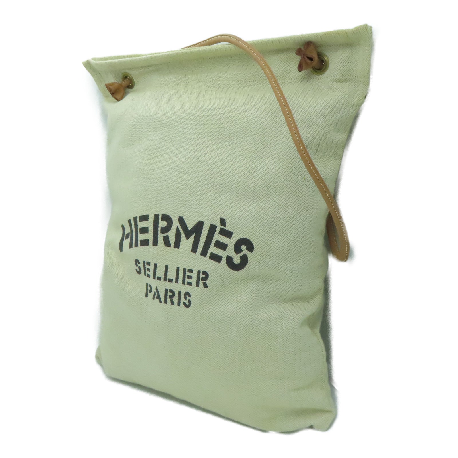 HERMES 帆布Aline GM Shoulder Bag金扣肩背袋米色