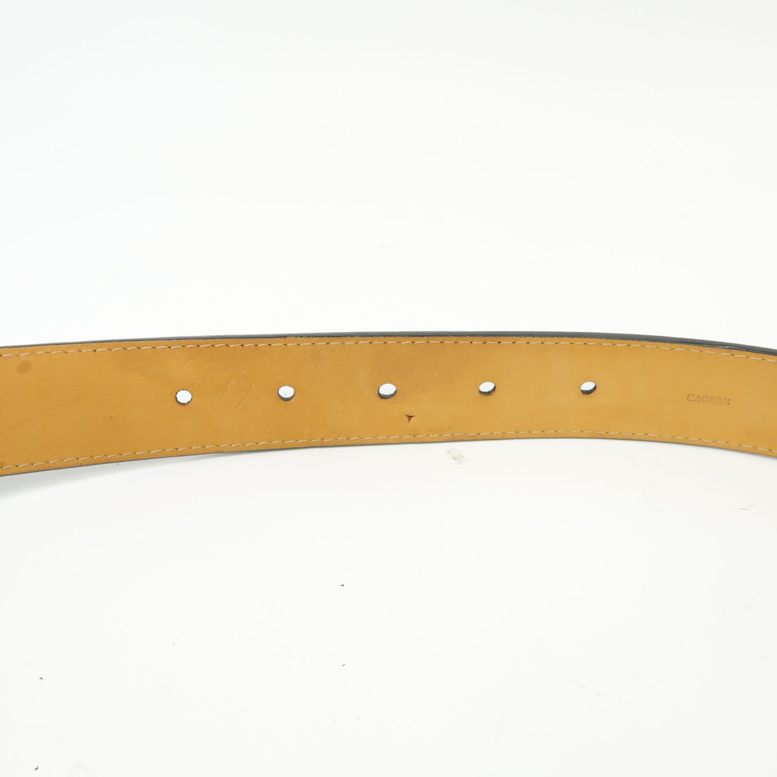 LOUIS VUITTON Epi Belt銀扣皮帶黒色