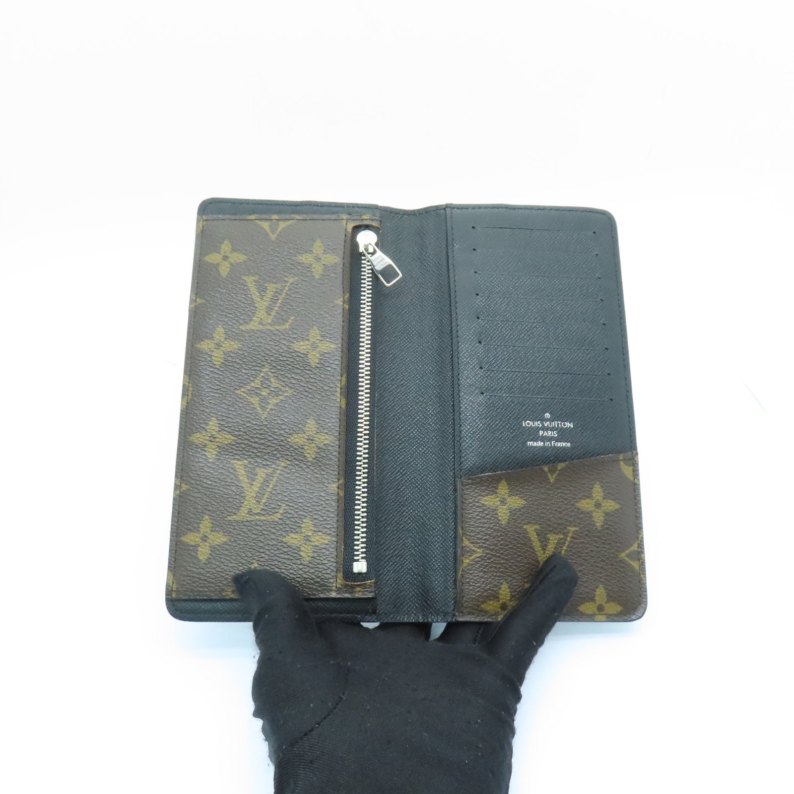 LOUIS VUITTON 【激減優惠】Monogram Portefeuille Tanon銀扣長錢包啡色/黑色