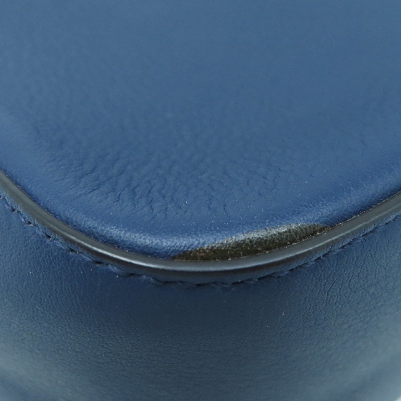 Salvatore Ferragamo Leather Shoulder Bag Gold Buckle Blue