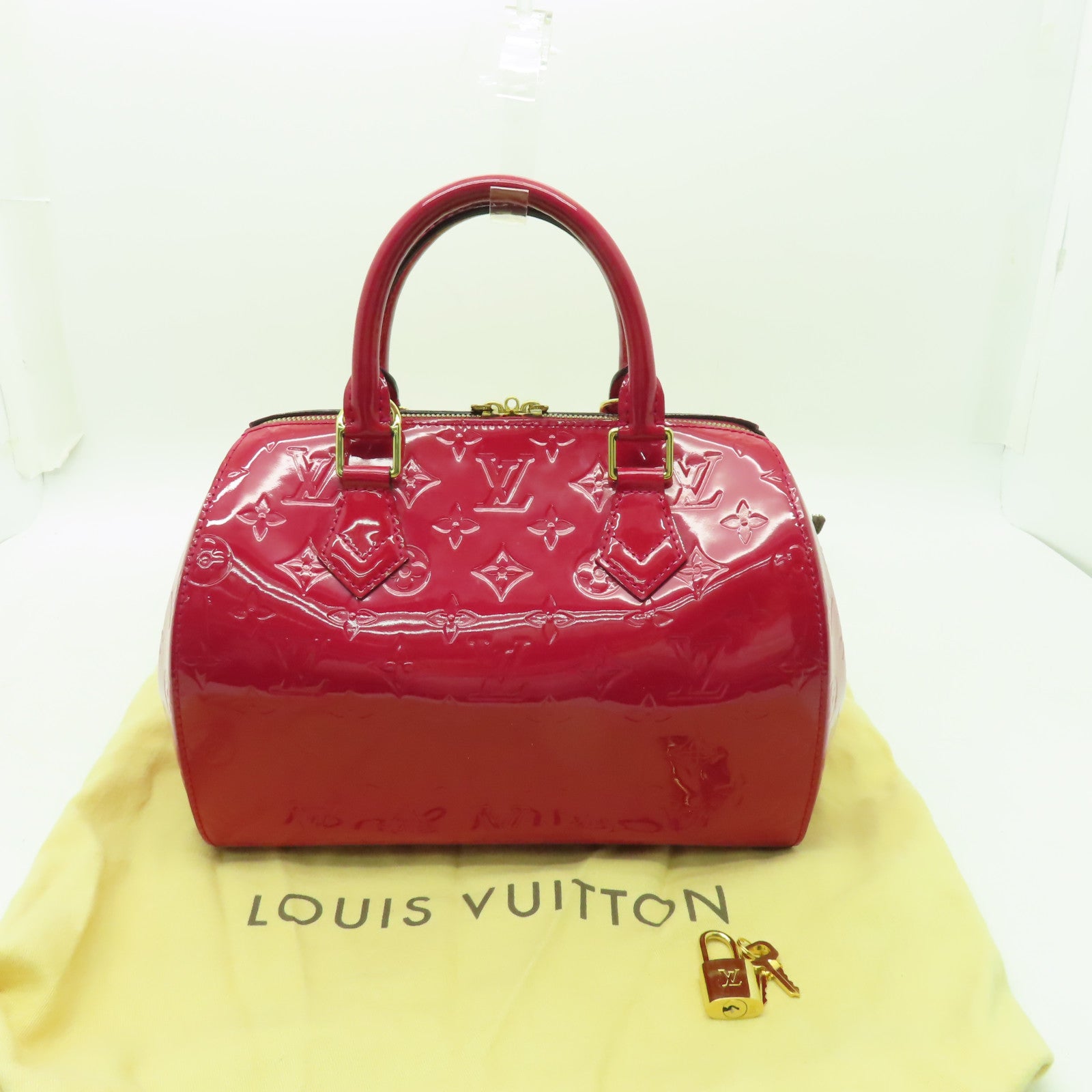 LOUIS VUITTON 【激減優惠】Vernis Montana金扣手挽袋粉紅色