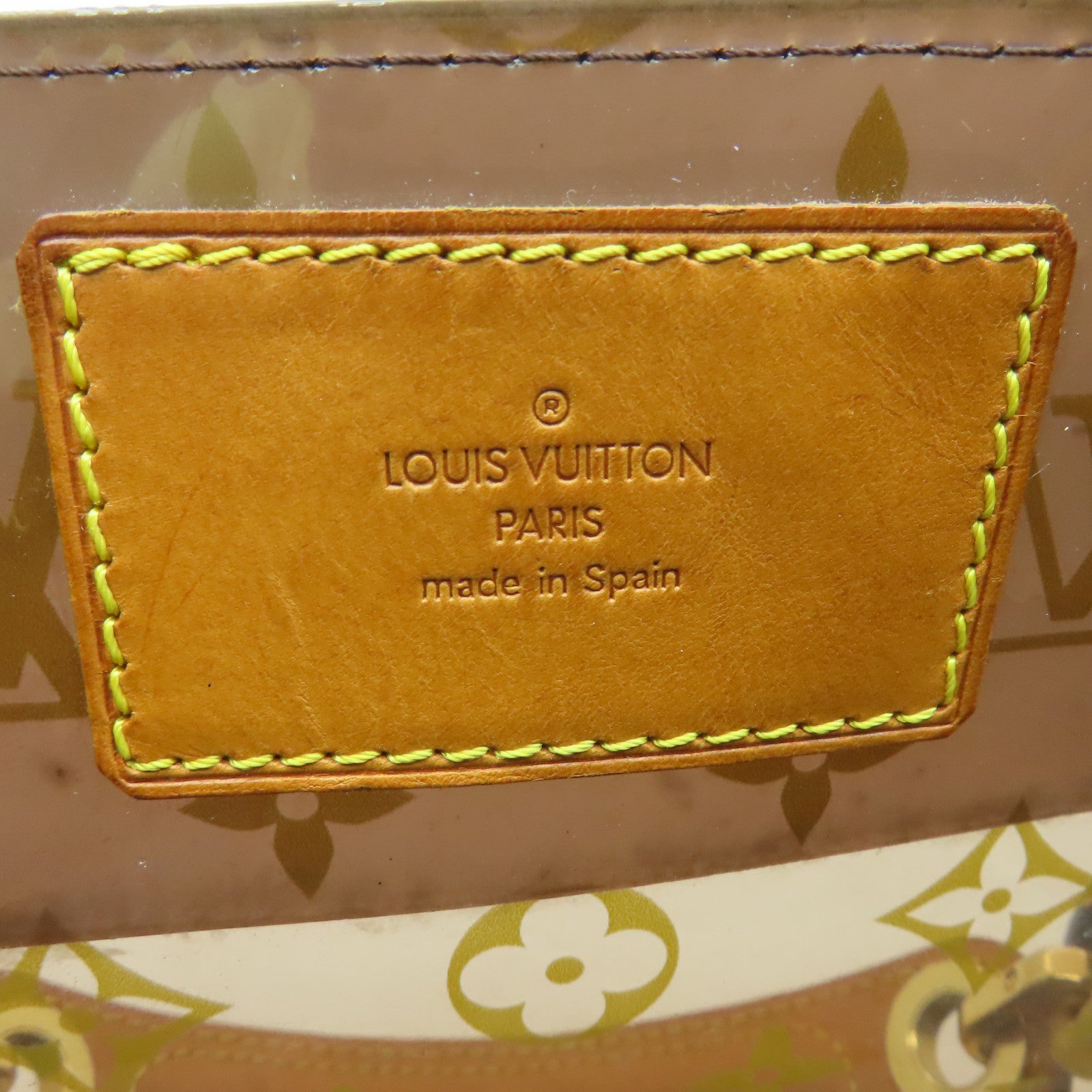 LOUIS VUITTON Monogram Vinyl Clear Cabas Sac Ambre PM金扣肩背袋啡色/半透明