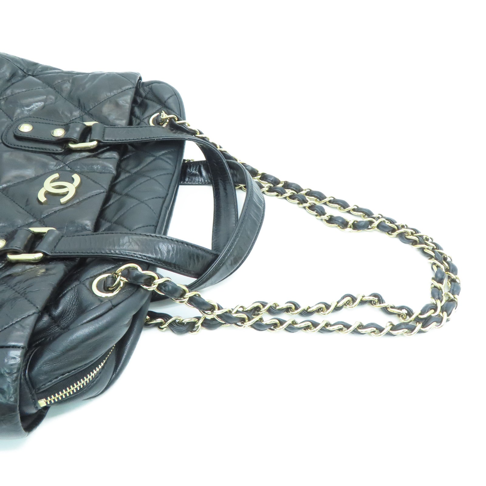 CHANEL [Sharp Discount] Lingge Cowhide Leather 2Way Shoulder Handbag Gold Buckle Handle Shoulder Back Dual-purpose Bag Black